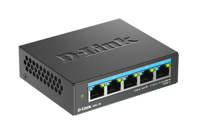 Rca Informatique - image du produit : 5-PORT MULTI-GB UNM. SWITCH 5X 100 / 1000MBPS / 25GBPS TP