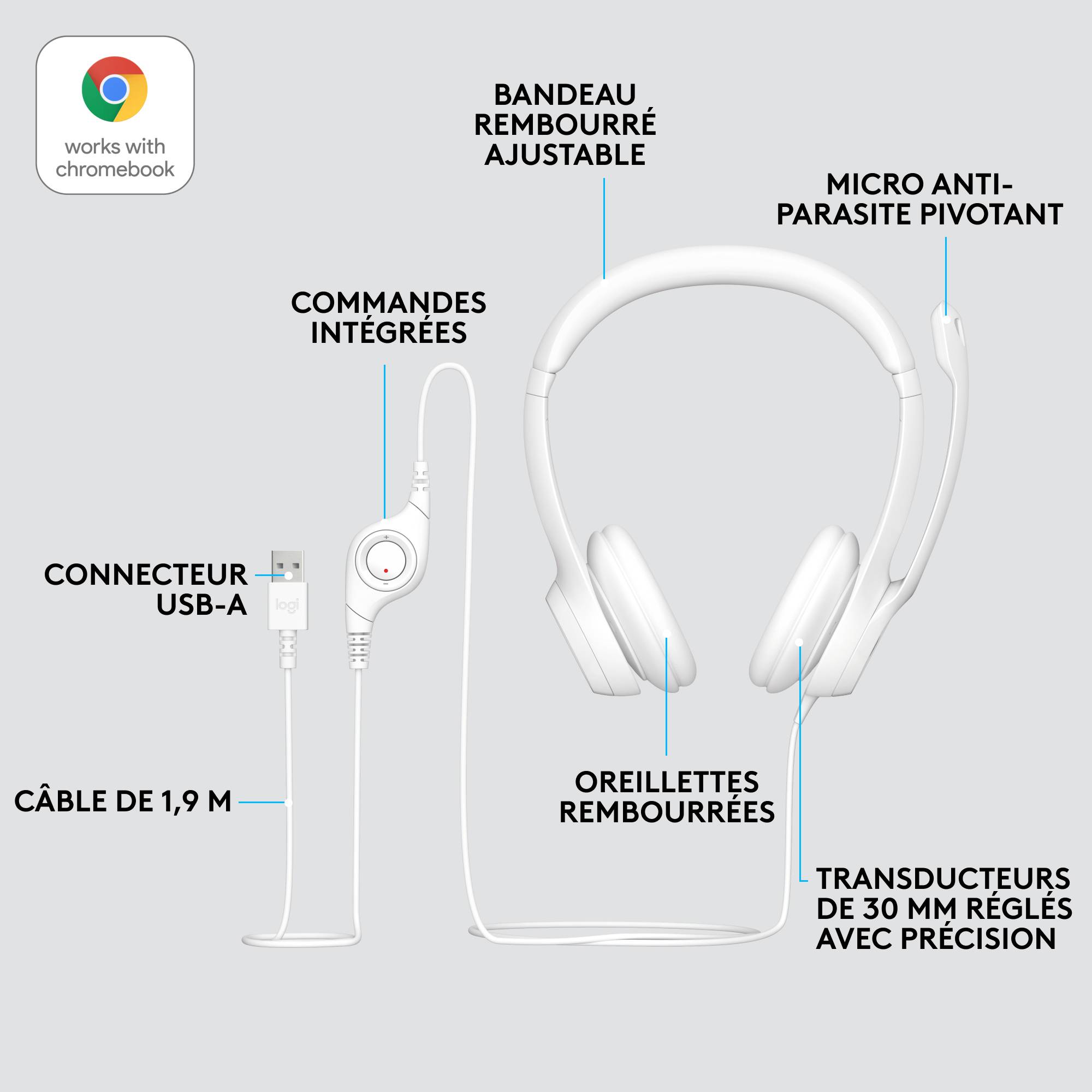 Rca Informatique - image du produit : H390 USB COMPUTER HEADSET -OFF-WHITE-EMEA-914