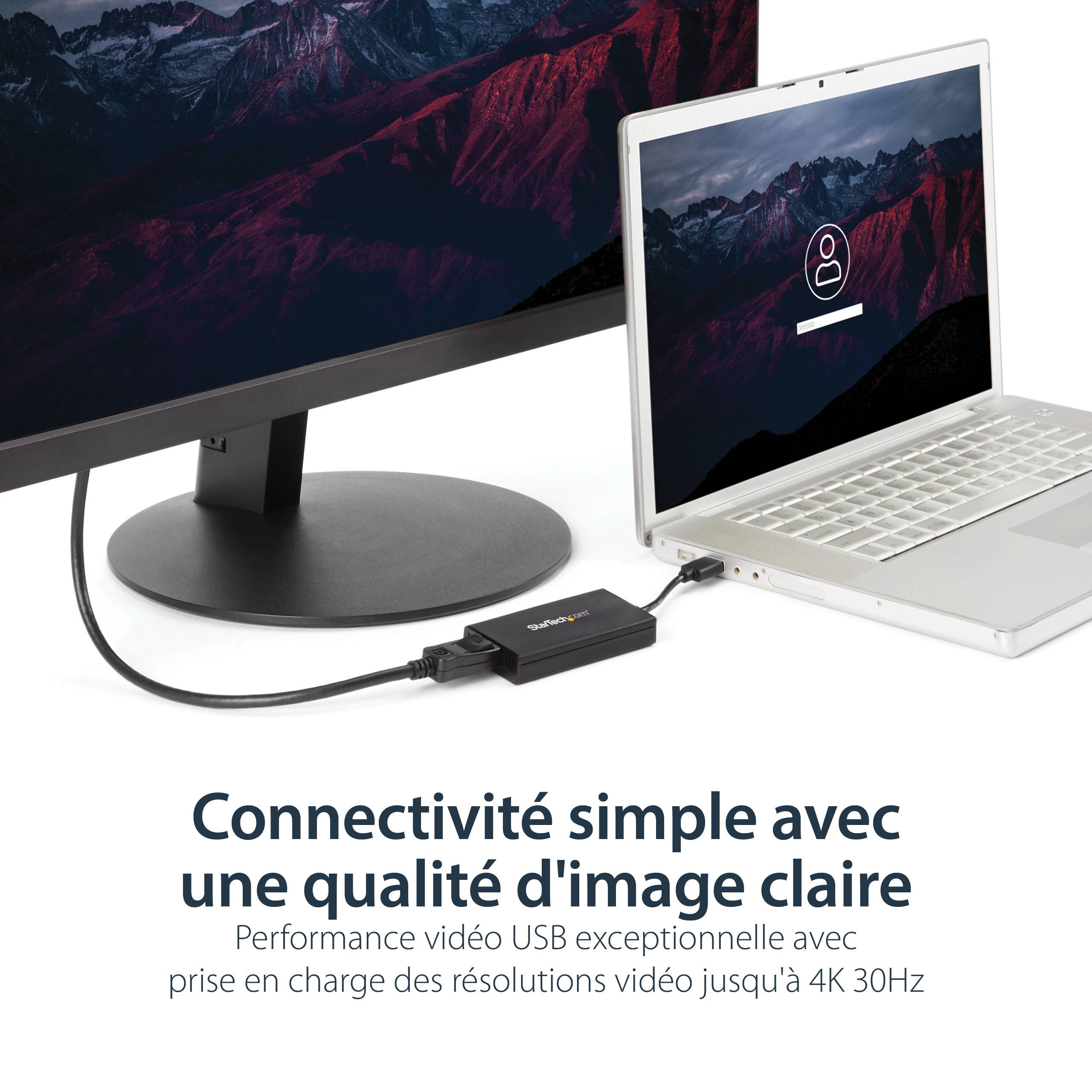 Rca Informatique - image du produit : ADAPTATEUR VIDEO USB 3.0 VERS DISPLAYPORT ULTRA HD 4K - M/F