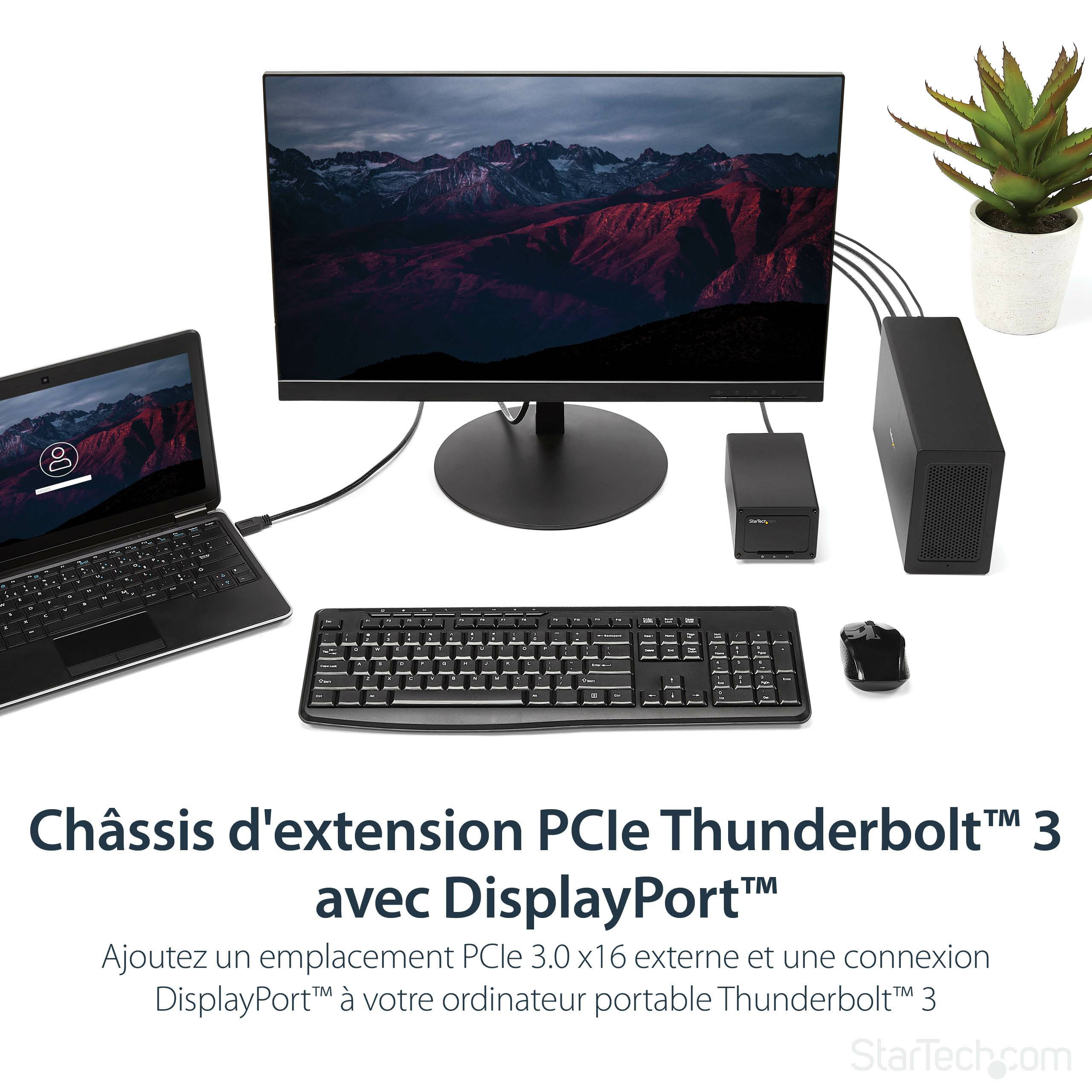 Rca Informatique - image du produit : THUNDERBOLT 3 TO PCIE ENCLOSURE WITH DISPLAYPORT - PCIE X16