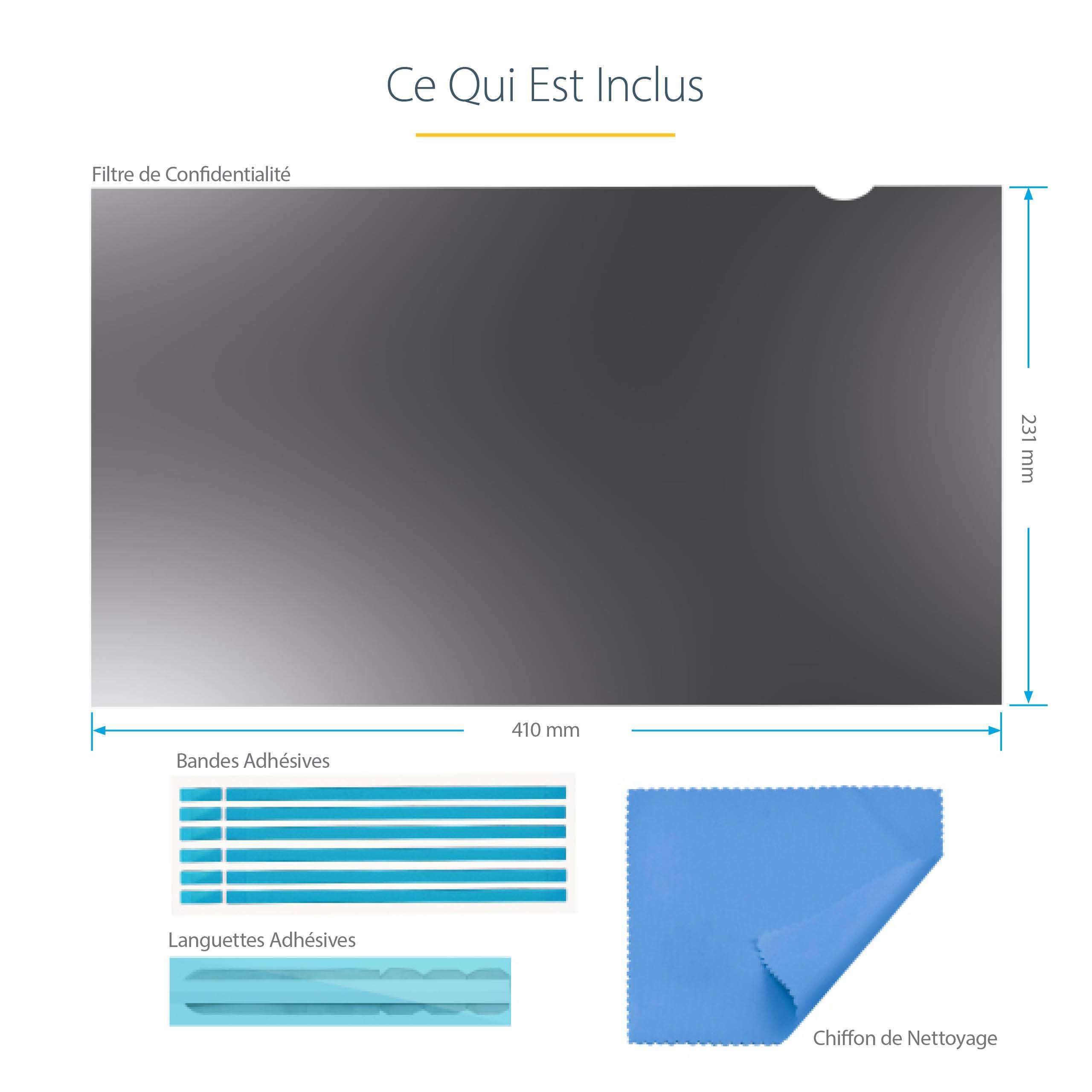 Rca Informatique - image du produit : FILTRE CONFIDENTIALITE 185IN UNIVERSEL - MAT OU BRILLIANT