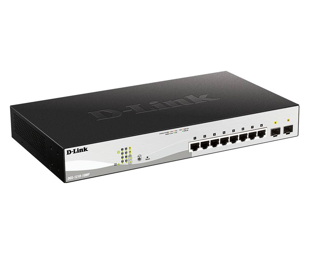 Rca Informatique - image du produit : 10-PORT LAYER2 POE+ SMART MANAGED GIGABIT SWITCH