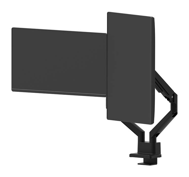 Rca Informatique - image du produit : NEXT SLIM DESK MOUNT DOUBLE DISPLAY TOPFIX CLAMP/GROMM BLACK