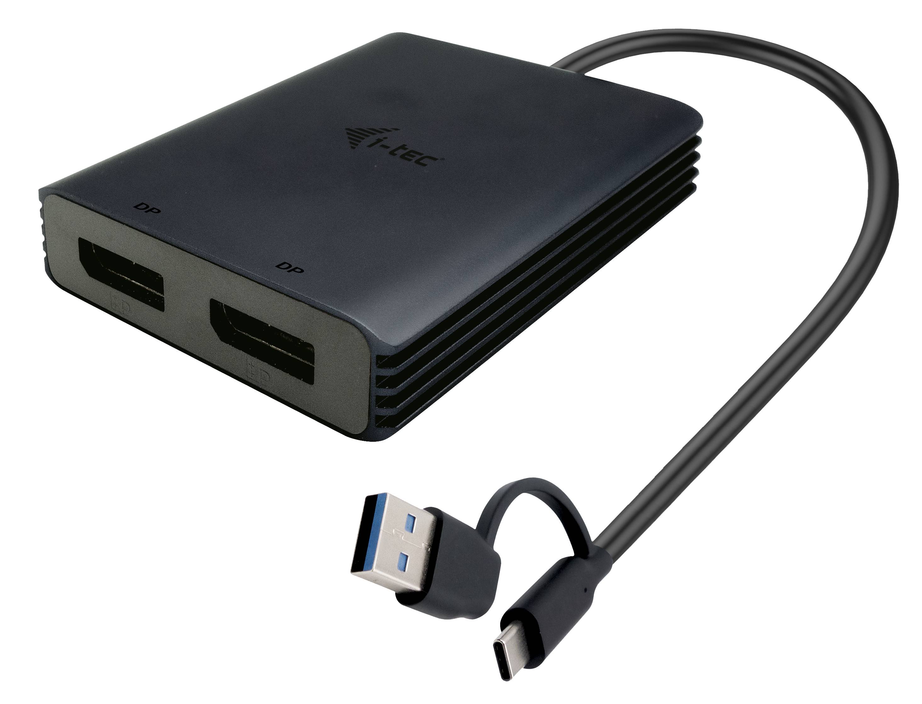 Rca Informatique - image du produit : I-TEC USB-A/C 2X DP ADAPTER DUAL 4K DP VIDEO ADAPTER