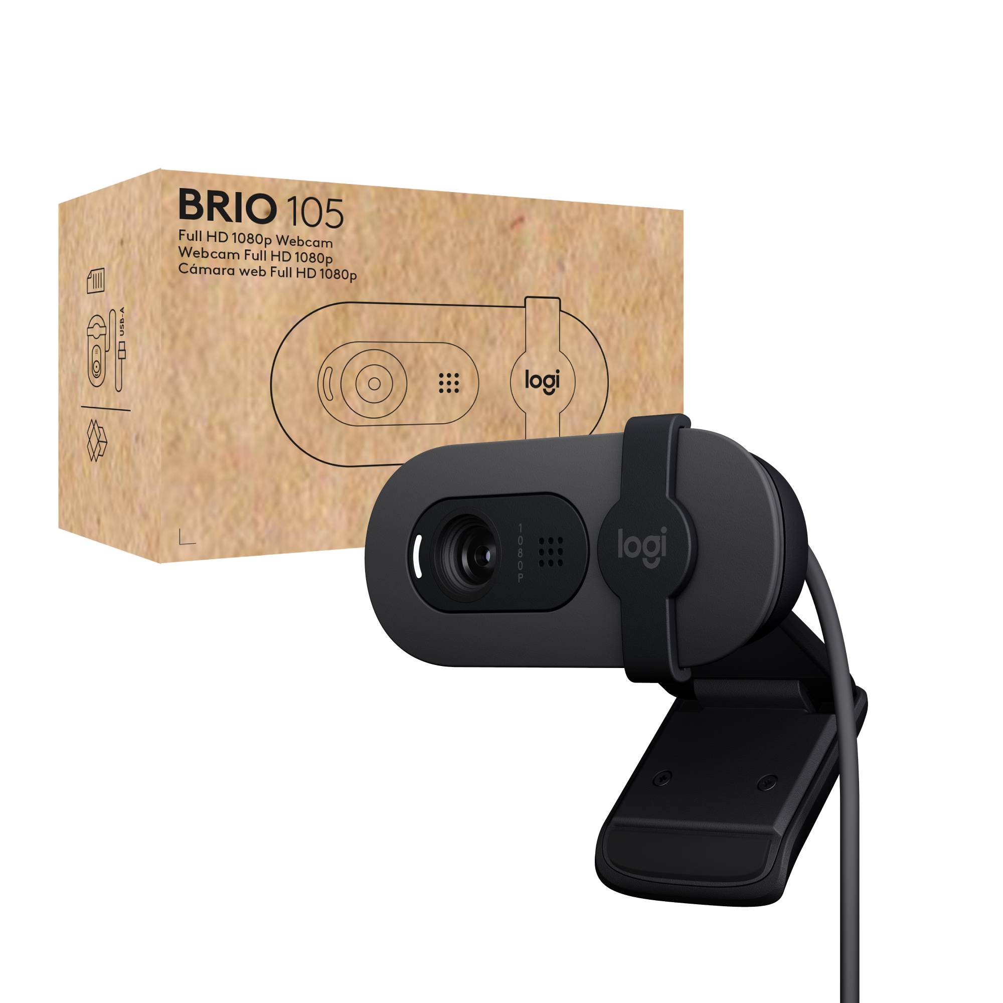 Rca Informatique - Image du produit : WEBCAM LOGITECH BRIO 105 FULL HD 1080P WEBCAM/GRAPHITE/USB N/A