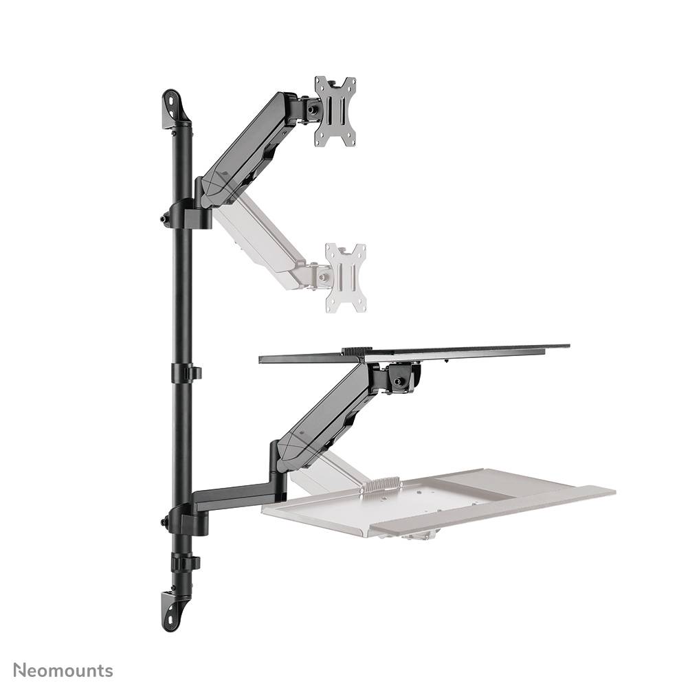 Rca Informatique - image du produit : NEOMOUNTS WALL MOUNTED SIT-STAND WORKSTATION (SCREEN/KE