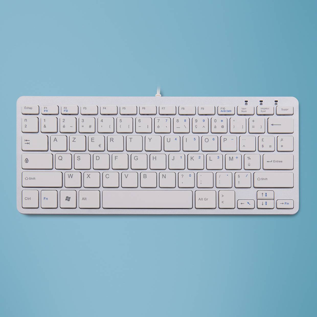 Rca Informatique - image du produit : R-GO COMPACT KEYBOARD WHITE WIRED