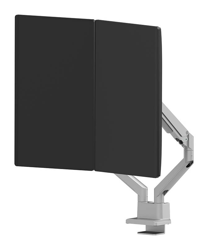 Rca Informatique - image du produit : NEXT SLIM DESK MOUNT DOUBLE DISPLAY TOPFIX CLAMP/GROMM SILVE