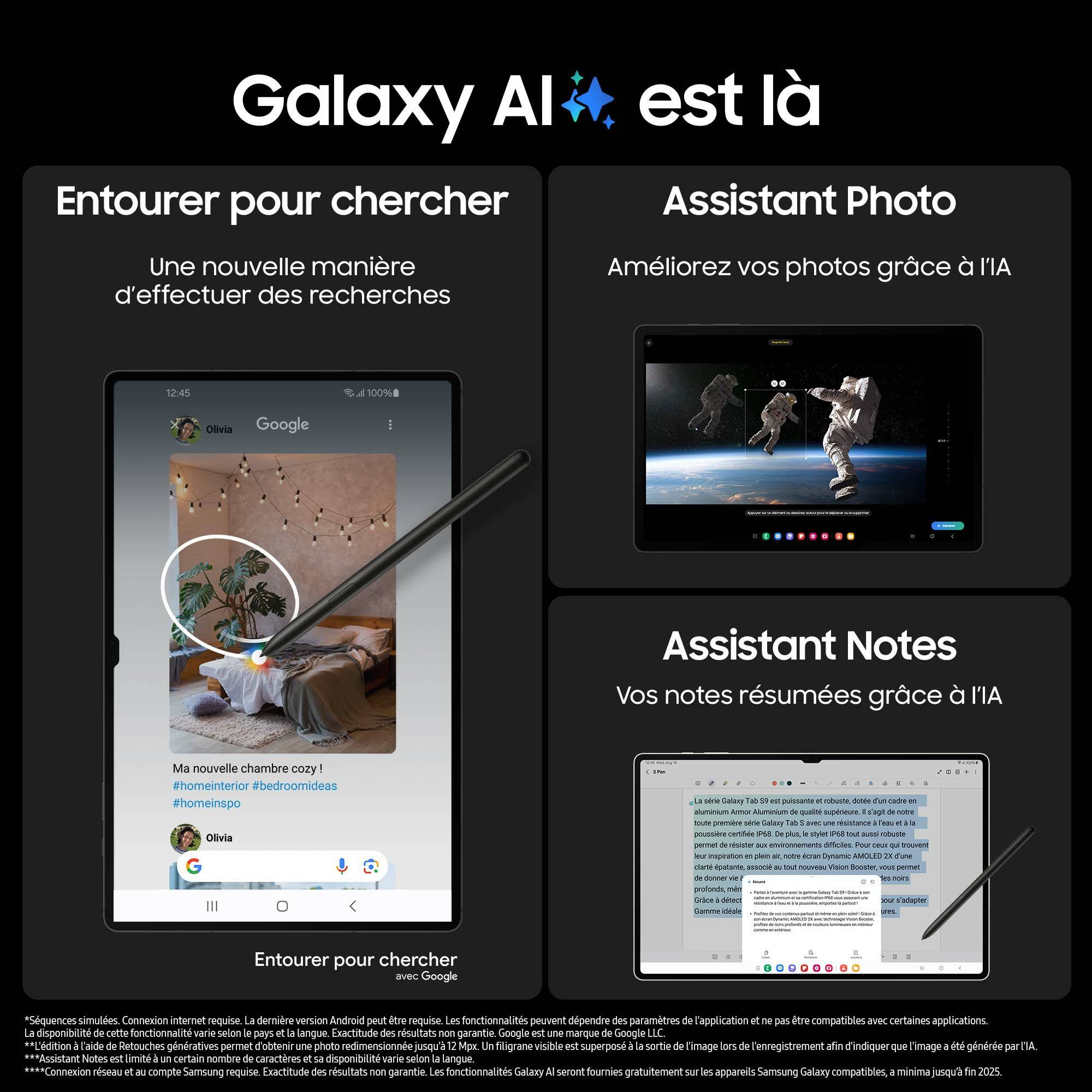 Rca Informatique - image du produit : GALAXY TAB S9 11IN 8/128GB ANTHRACITE