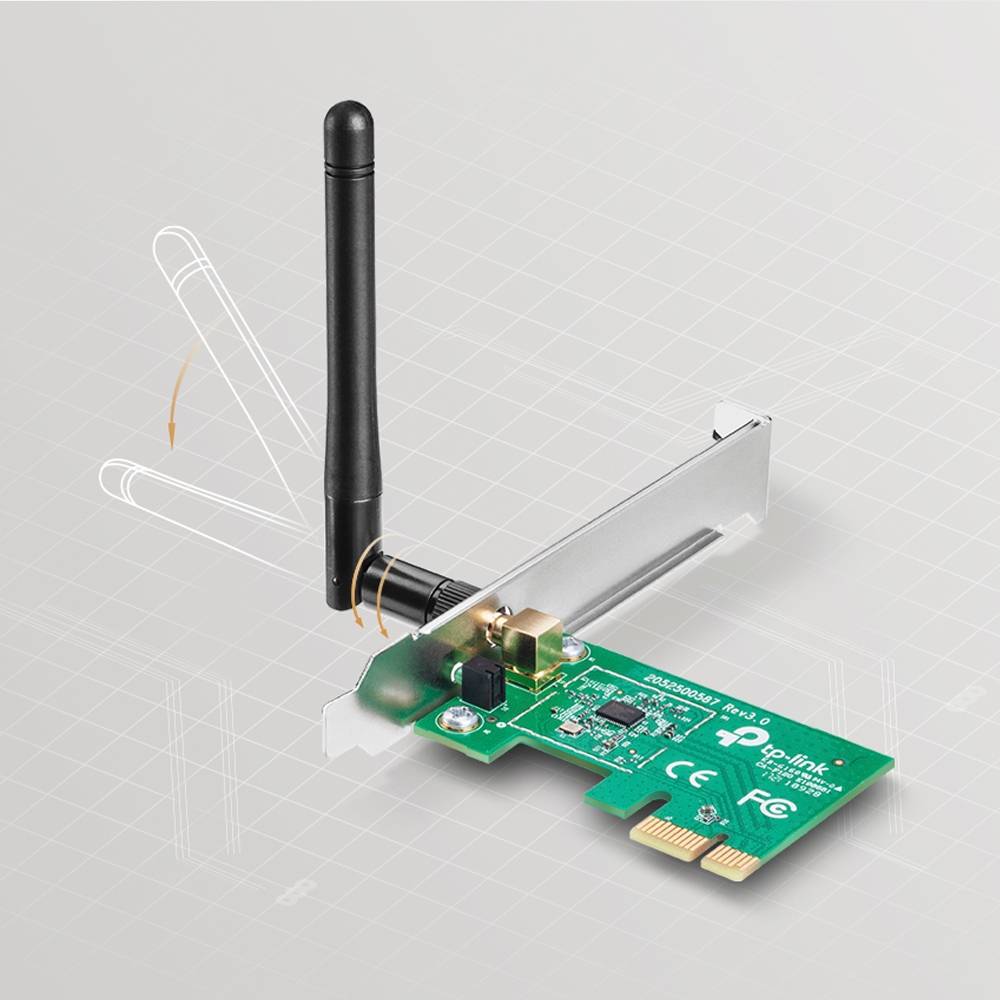 Rca Informatique - image du produit : TL-WN781ND 150MBPS WRLS PCI-E ADAPTER ATHEROS 1T1R 2.4GHZ