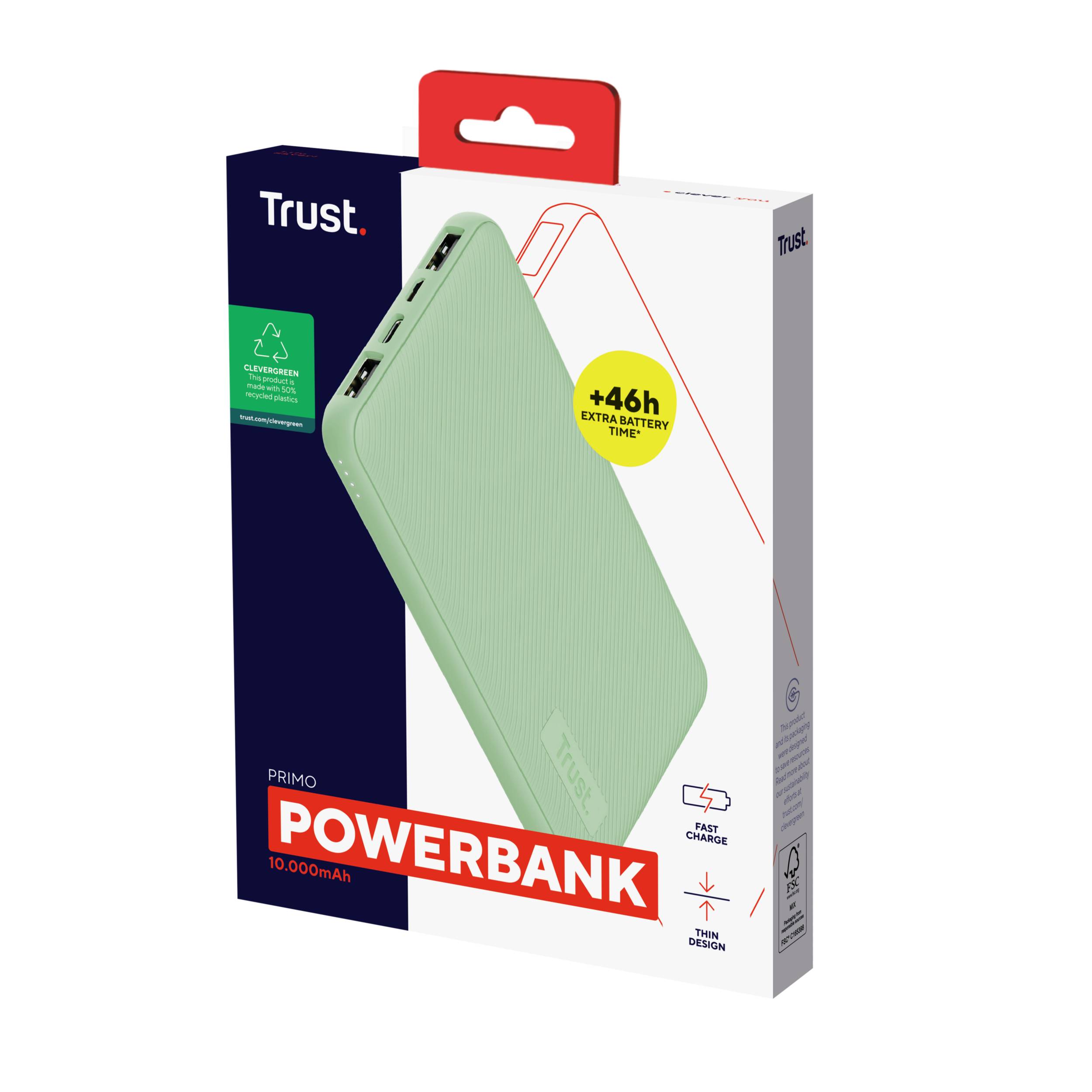 Rca Informatique - image du produit : POWERBANK PRIMO 10.000 MAH ECO - GREEN