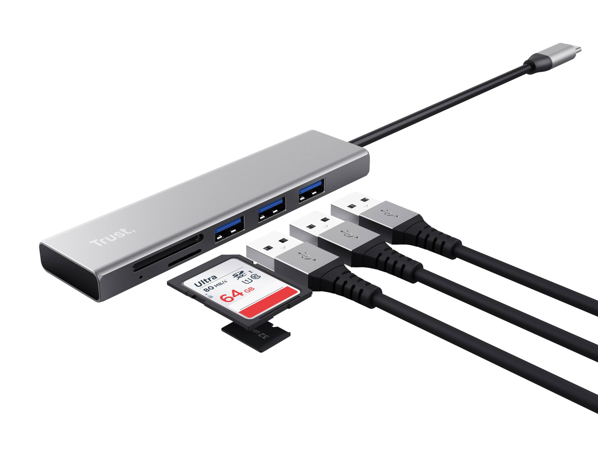 Rca Informatique - image du produit : HALYX FAST USB-C HUB CARD READER BQ 40