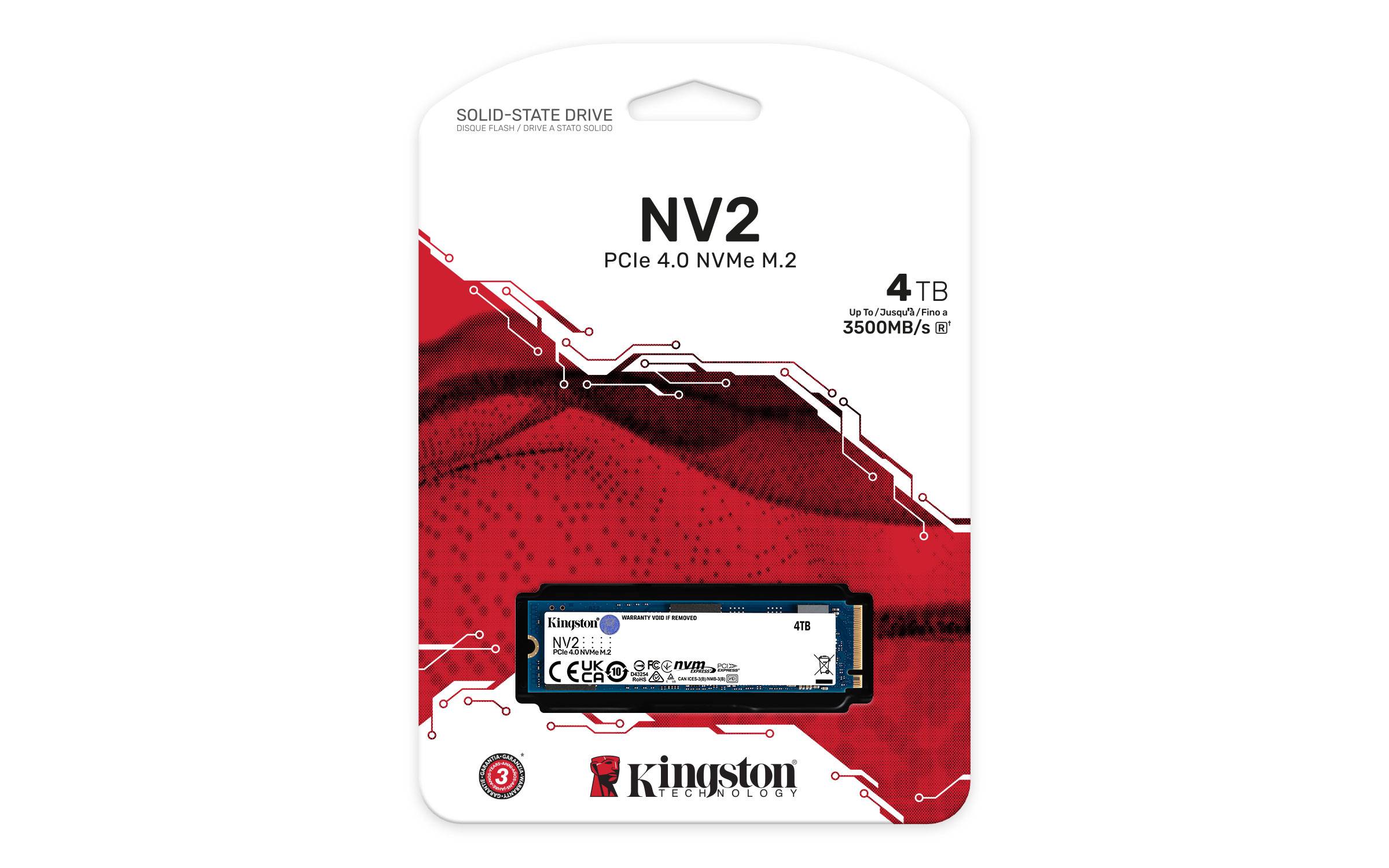 Rca Informatique - image du produit : 4000G NV2 M.2 2280 NVME SSD PCIE 4.0 NVME SSD