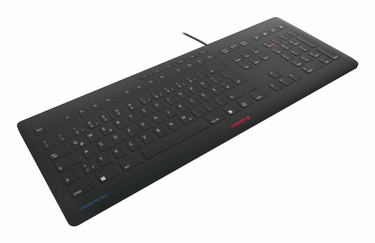 Rca Informatique - image du produit : CHERRY STREAM PROTECT KEYBOARD BLACK UK-ENGLISH LAYOUT