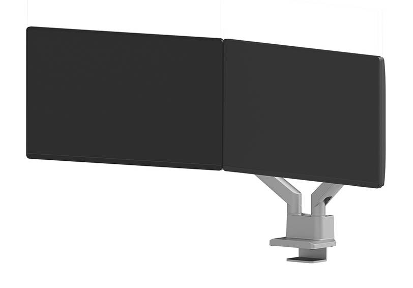 Rca Informatique - image du produit : NEXT SLIM DESK MOUNT DOUBLE DISPLAY TOPFIX CLAMP/GROMM SILVE