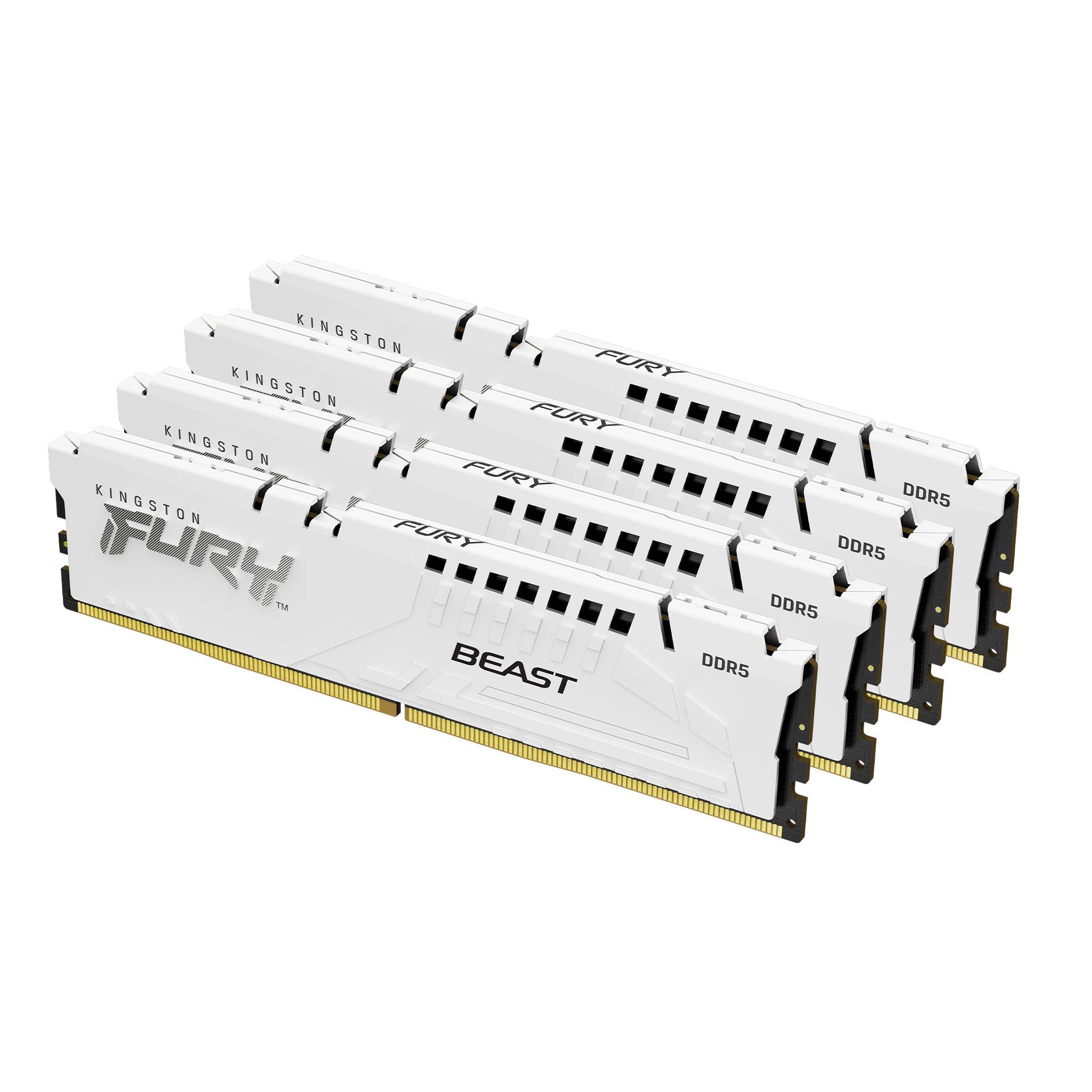 Rca Informatique - Image du produit : 128GB DDR5-5600MT/S CL40 DIMM (KIT OF 4) FURY BEAST WHITE XMP