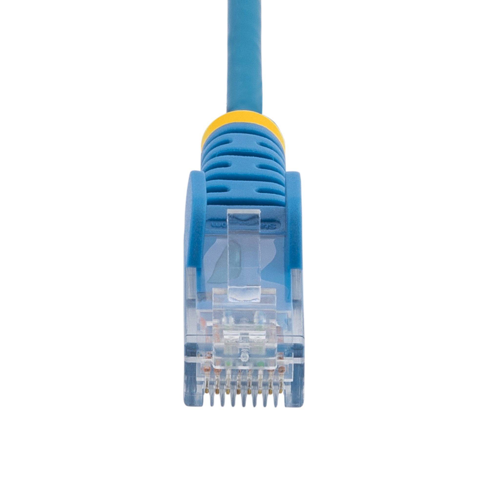 Rca Informatique - image du produit : 1M SLIM CAT6 CABLE - BLUE SNAGLESS - 28 AWG COPPER WIRE