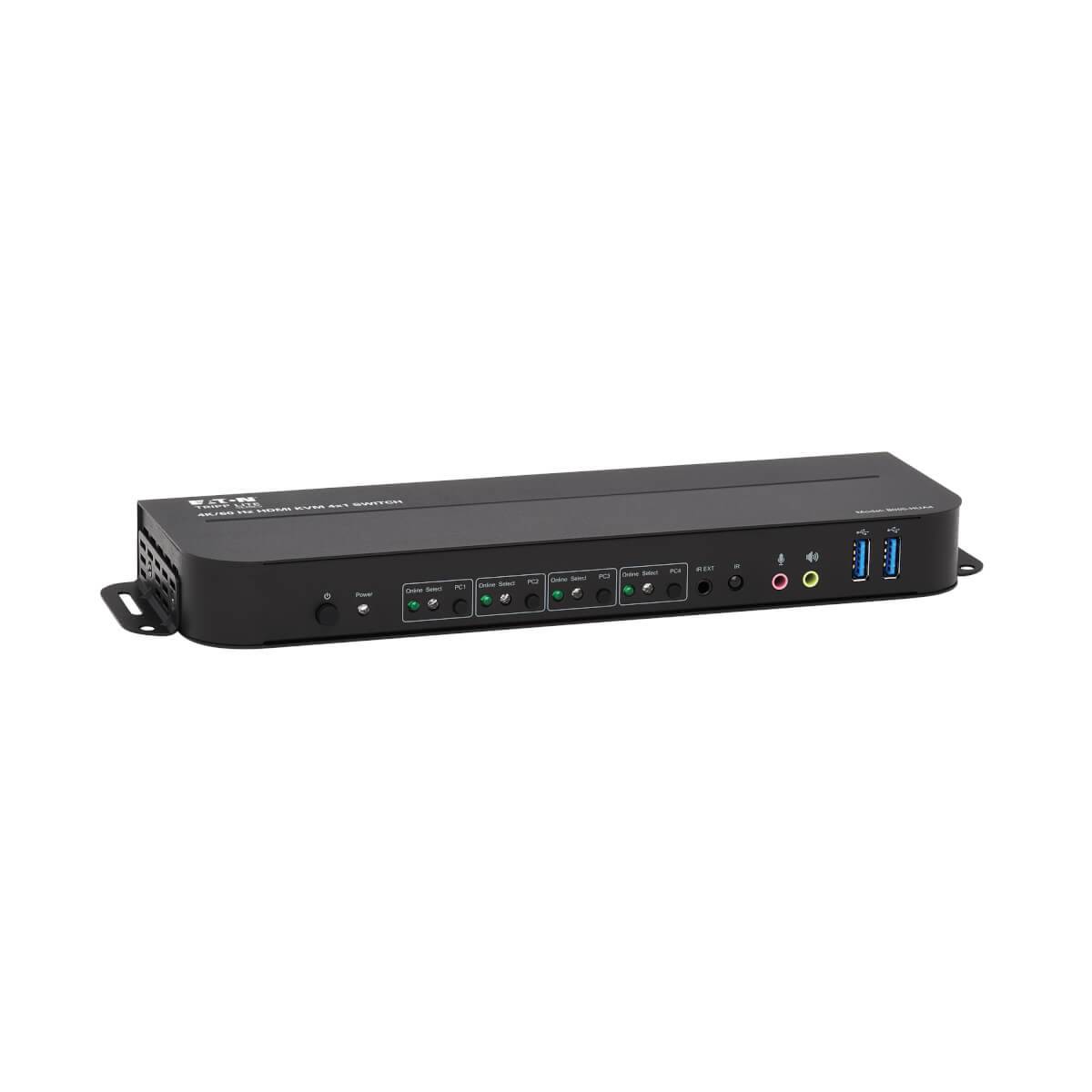 Rca Informatique - image du produit : 4PT HDMI/USB KVM SWITCH 4K 60HZ HDR HDCP 2.2 IR USB SHARING