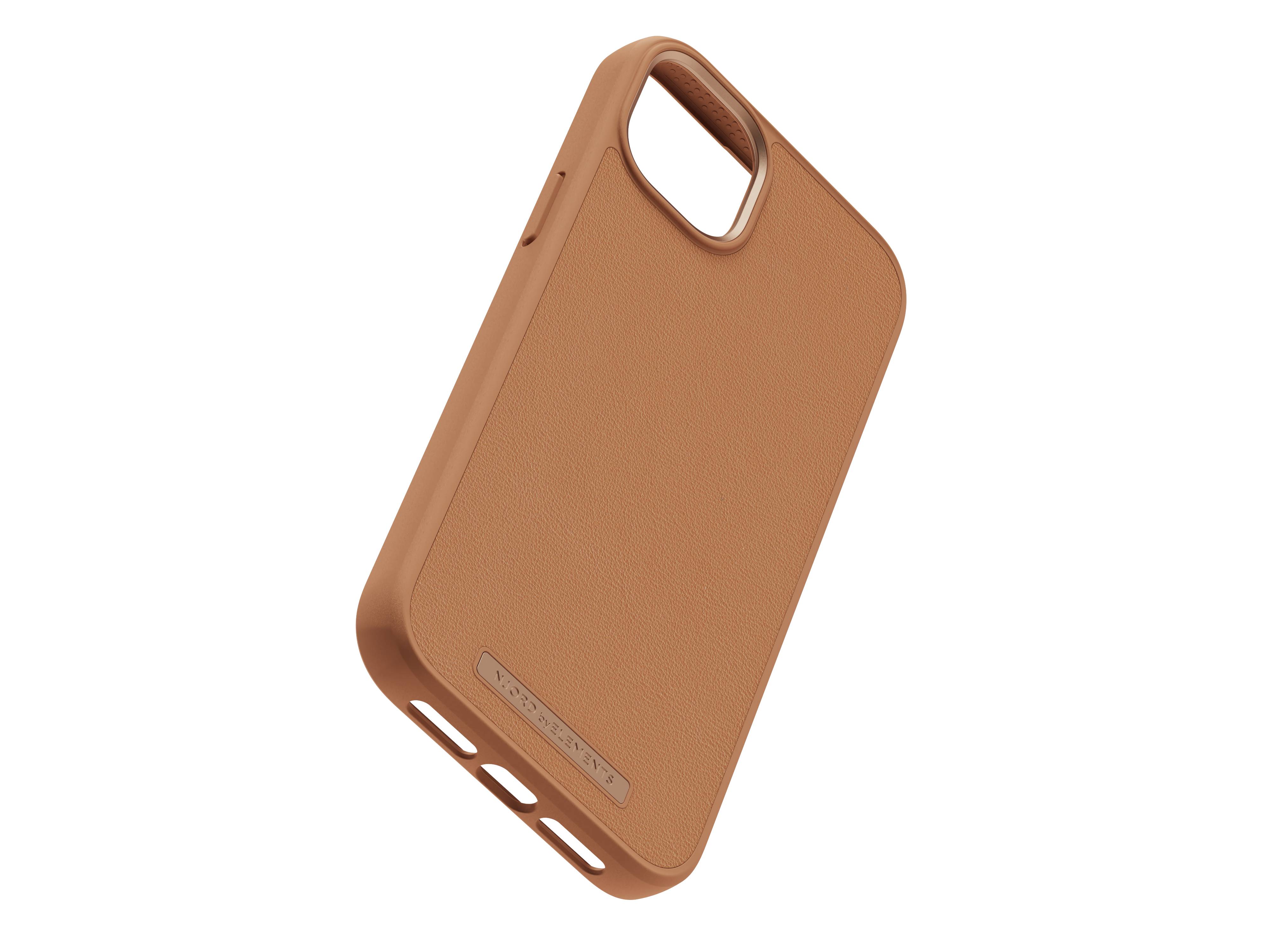 Rca Informatique - image du produit : IPHONE 14 PLUS CASE NJORD - GENUINE LEATHER COGNAC