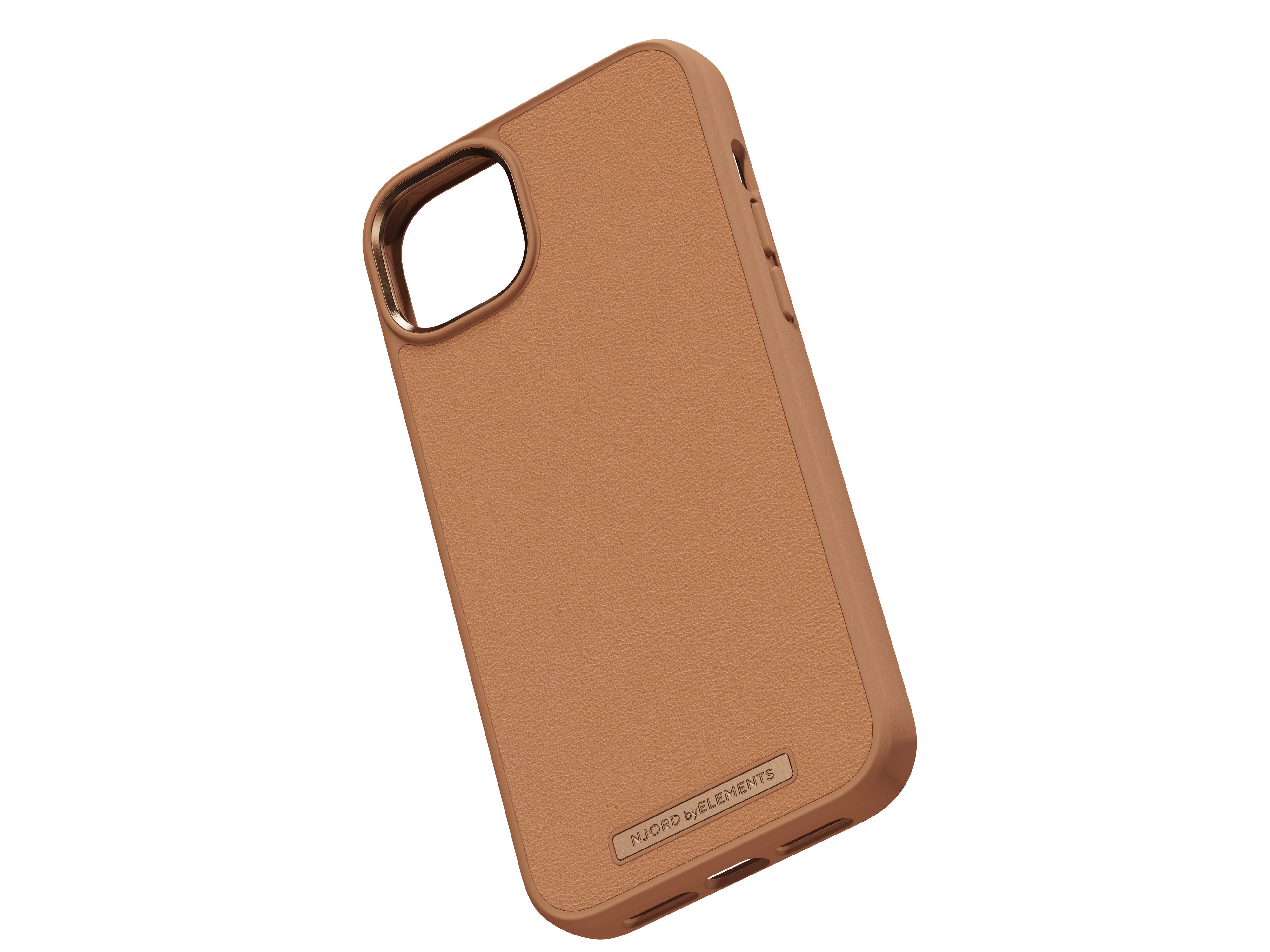 Rca Informatique - image du produit : IPHONE 14 PLUS CASE NJORD - GENUINE LEATHER COGNAC