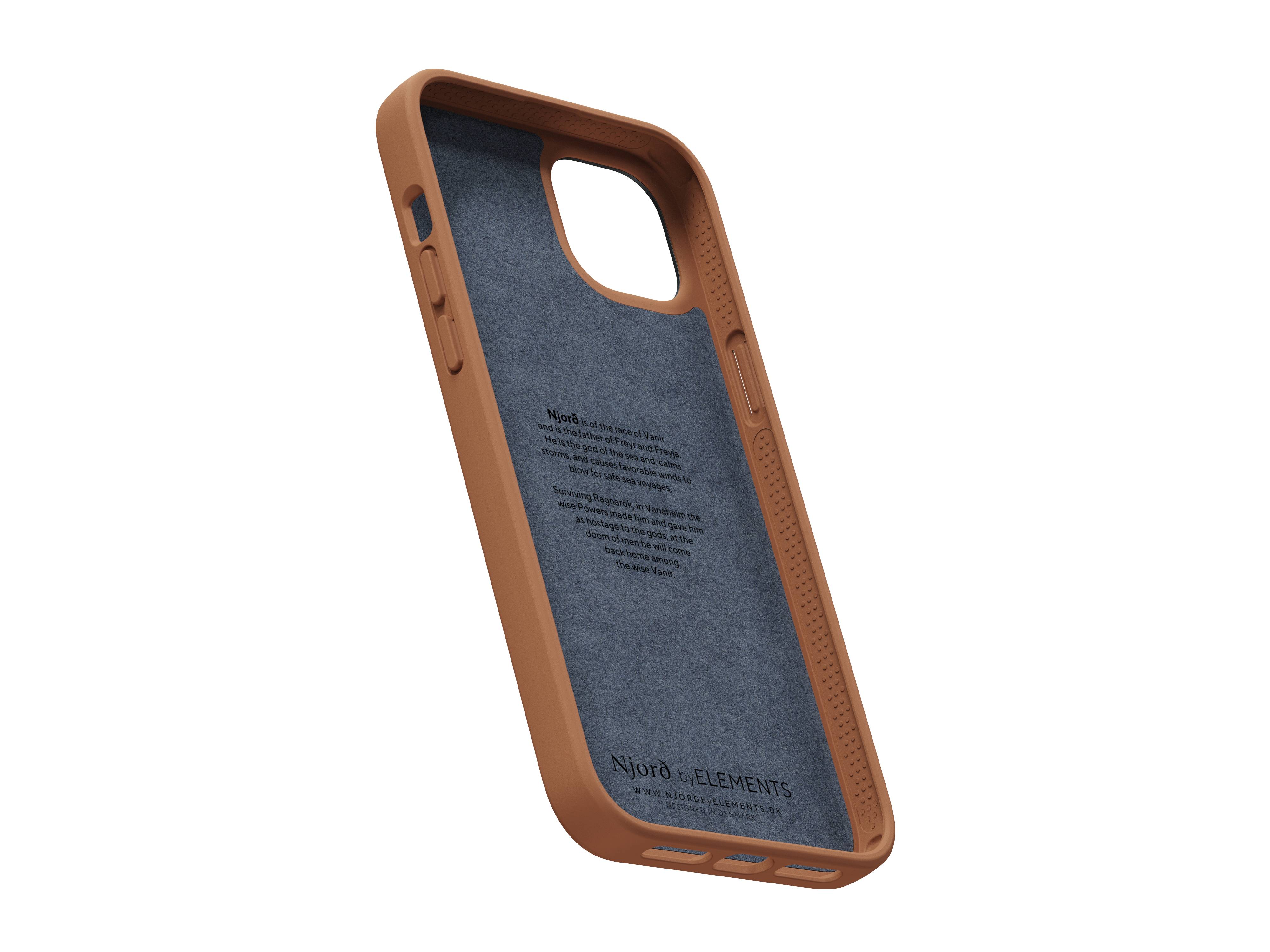 Rca Informatique - image du produit : IPHONE 14 PLUS CASE NJORD - GENUINE LEATHER COGNAC