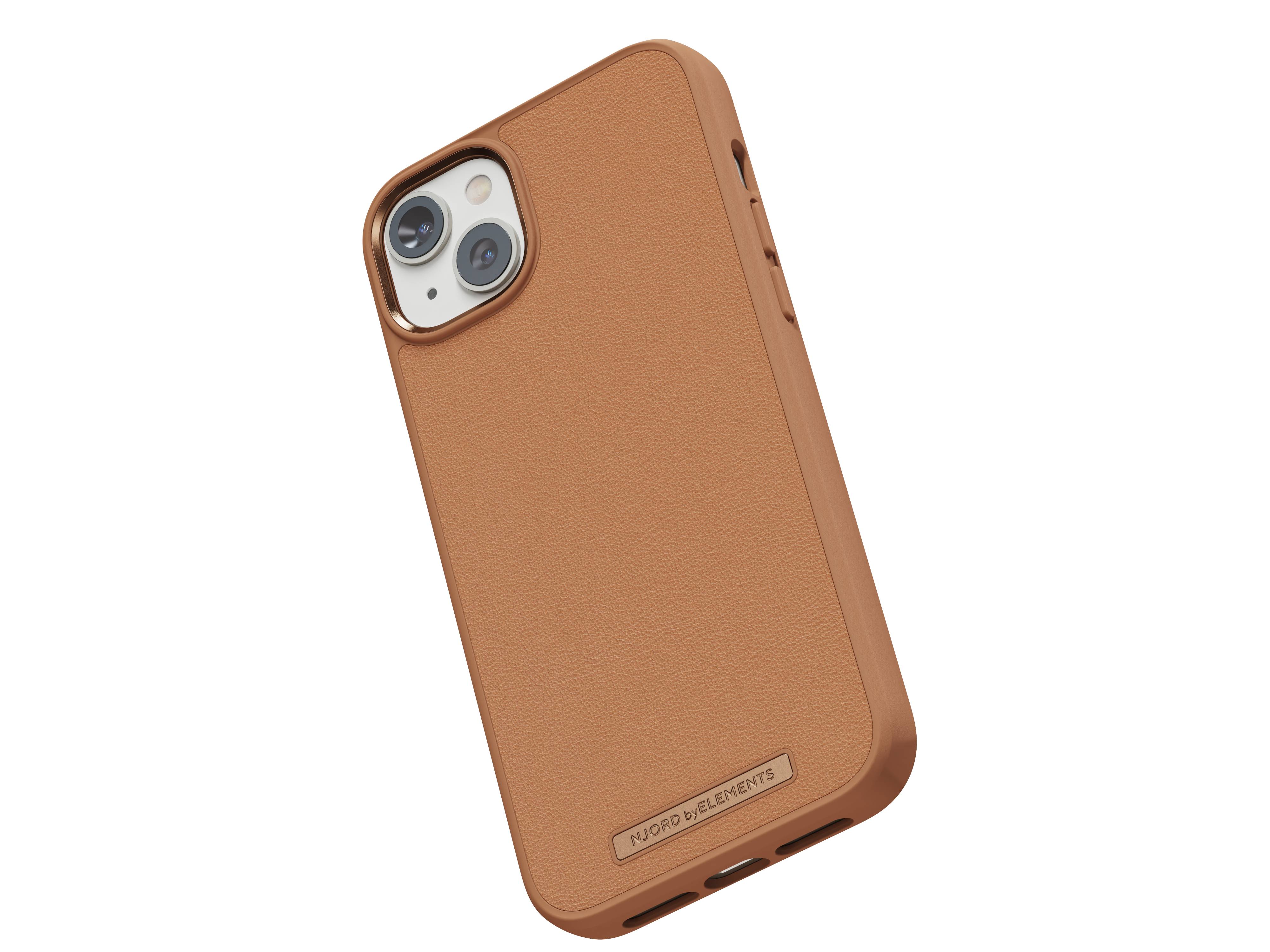 Rca Informatique - image du produit : IPHONE 14 PLUS CASE NJORD - GENUINE LEATHER COGNAC