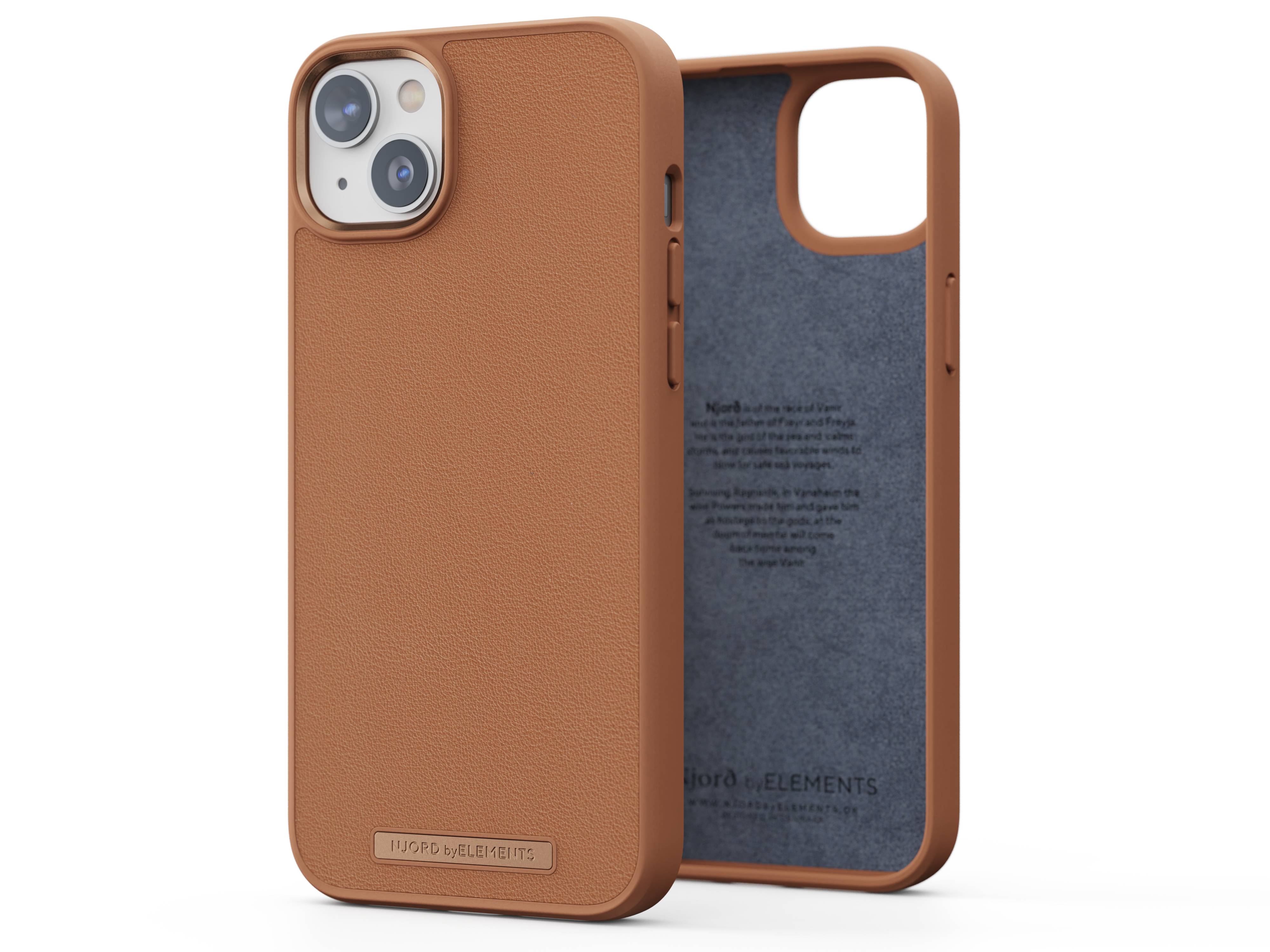 Rca Informatique - image du produit : IPHONE 14 PLUS CASE NJORD - GENUINE LEATHER COGNAC