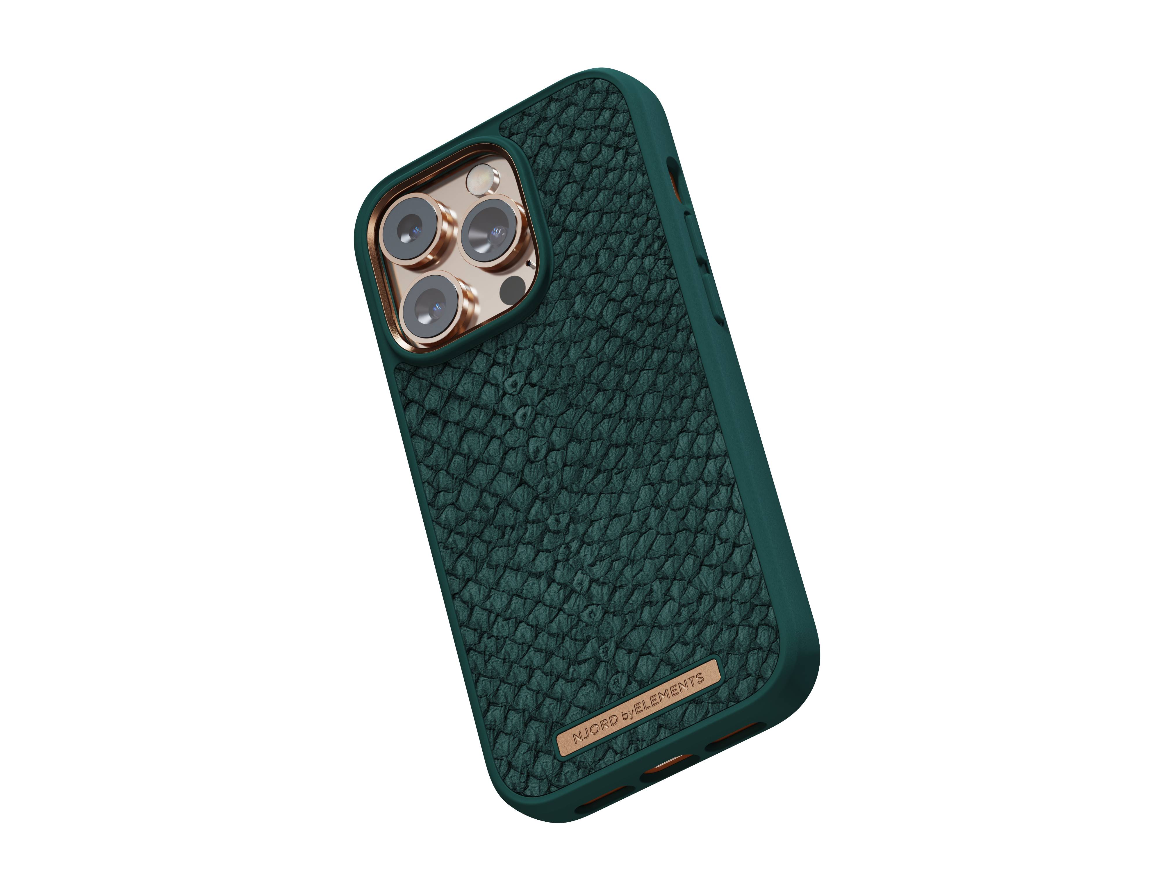 Rca Informatique - image du produit : NJORD SALMON LEATHER MAGSAFE CASE FOR IPHONE 14 PRO GREEN