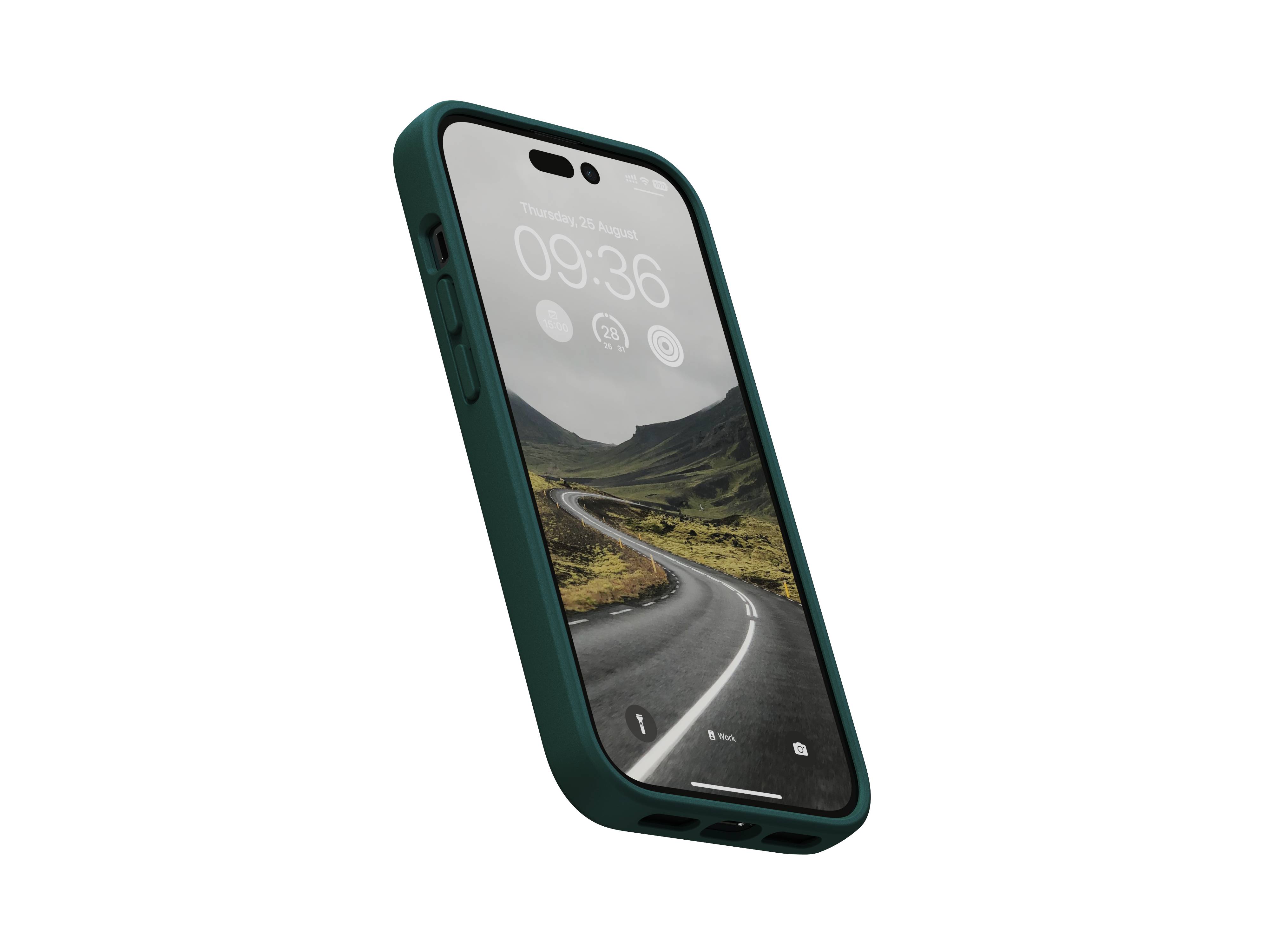 Rca Informatique - image du produit : NJORD SALMON LEATHER MAGSAFE CASE FOR IPHONE 14 PRO GREEN