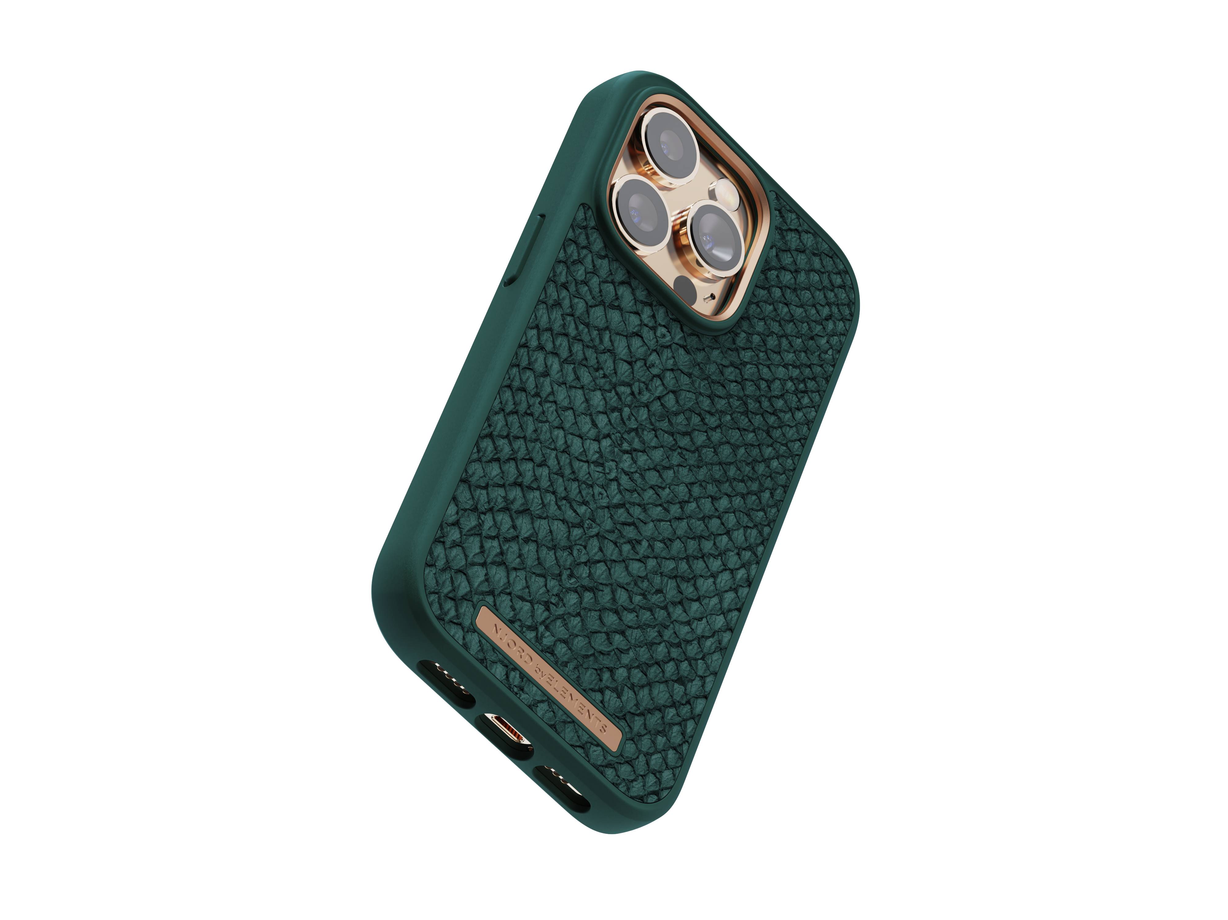 Rca Informatique - image du produit : NJORD SALMON LEATHER MAGSAFE CASE FOR IPHONE 14 PRO GREEN