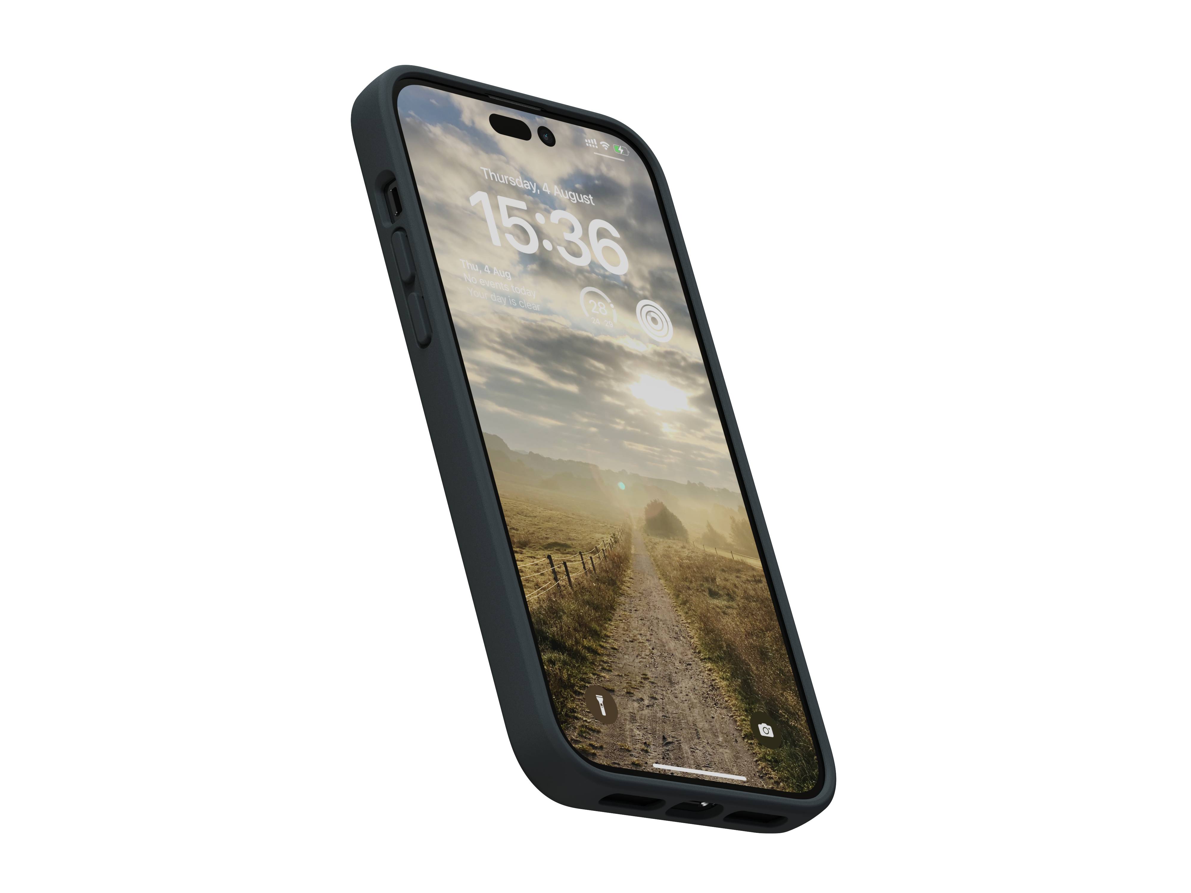 Rca Informatique - image du produit : NJORD SUEDE COMFORT+ CASE FOR IPHONE 14 PRO MAX BLACK