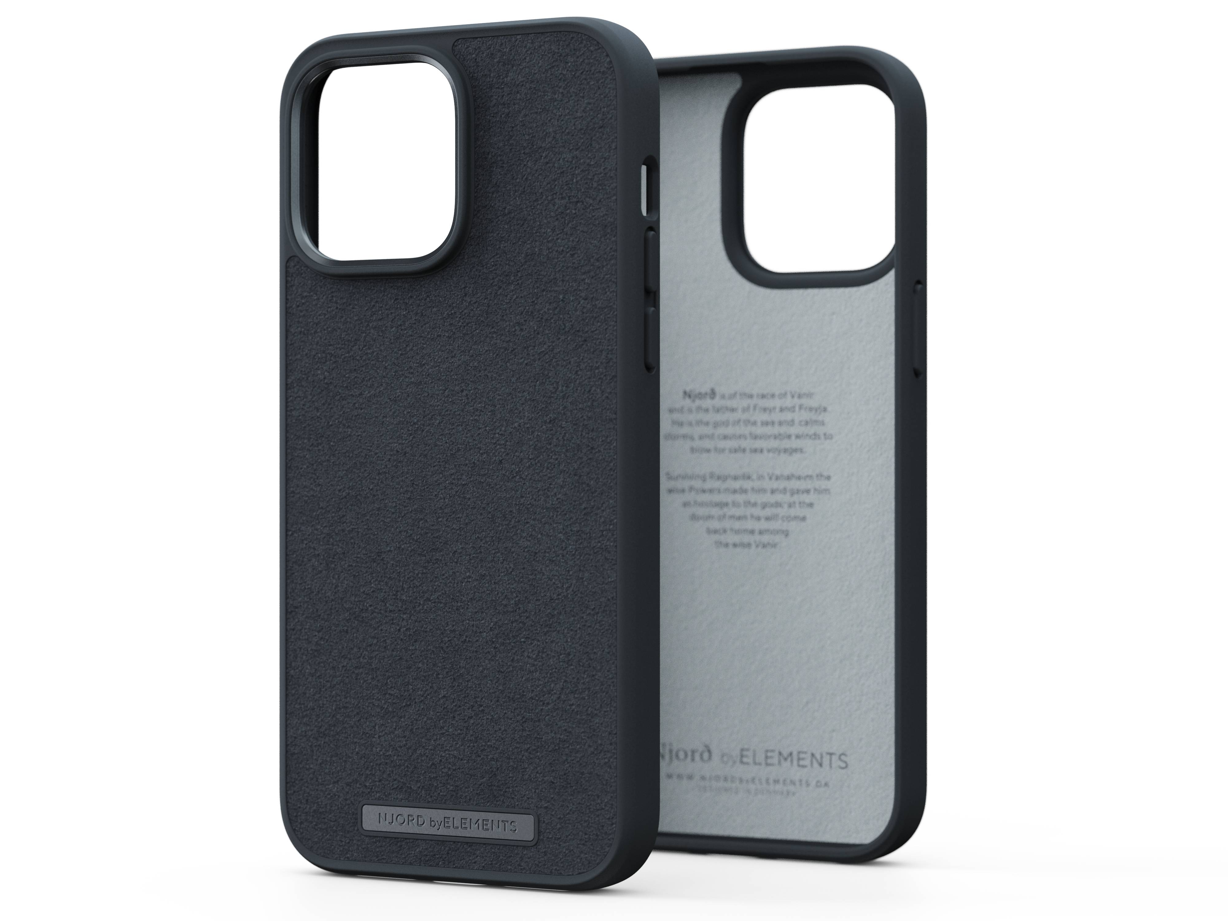 Rca Informatique - image du produit : NJORD SUEDE COMFORT+ CASE FOR IPHONE 14 PRO MAX BLACK