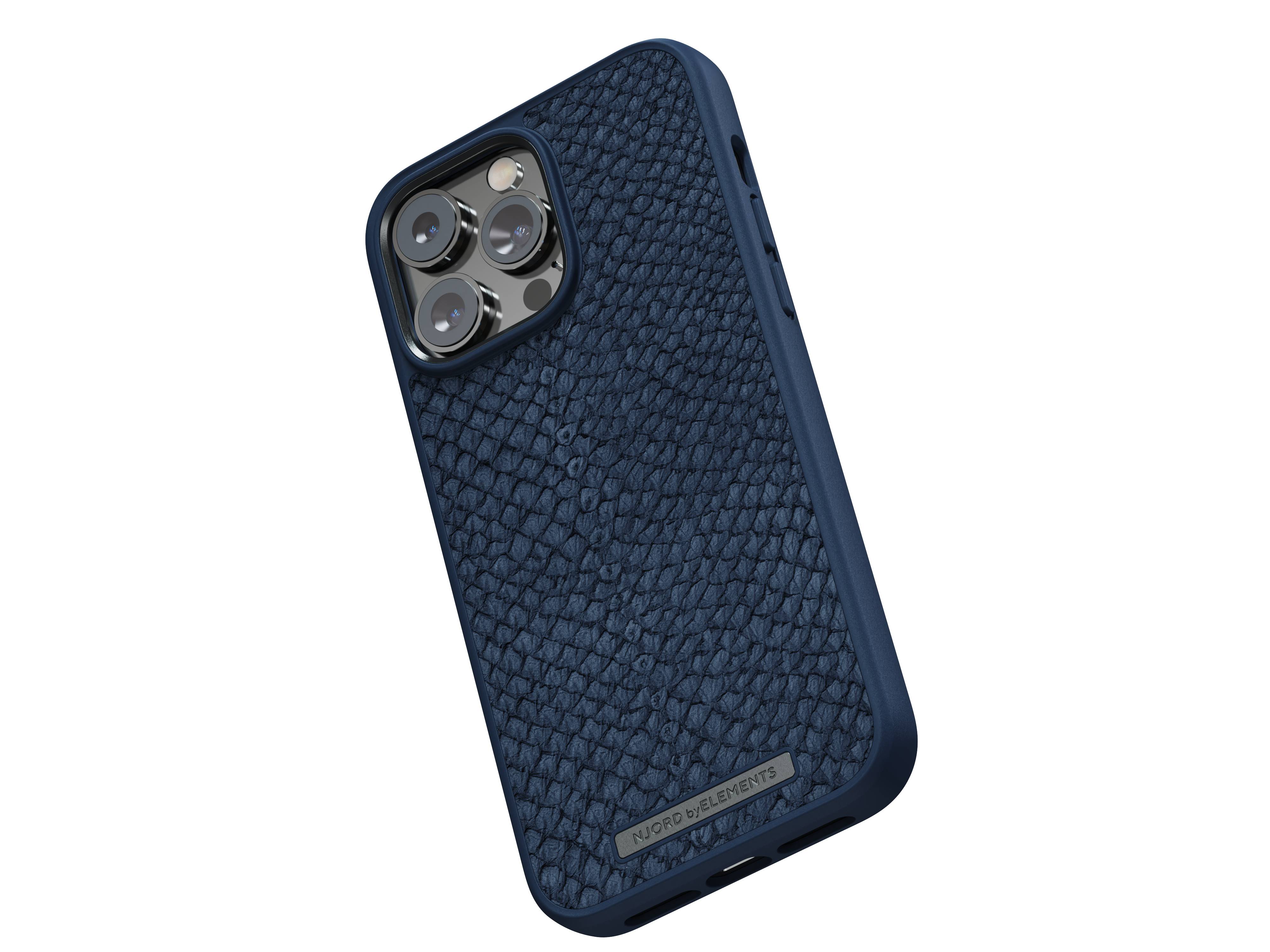 Rca Informatique - image du produit : NJORD SALMON LEATHER MAGSAFE CASE FOR IPHONE 14 PRO MAX BLUE