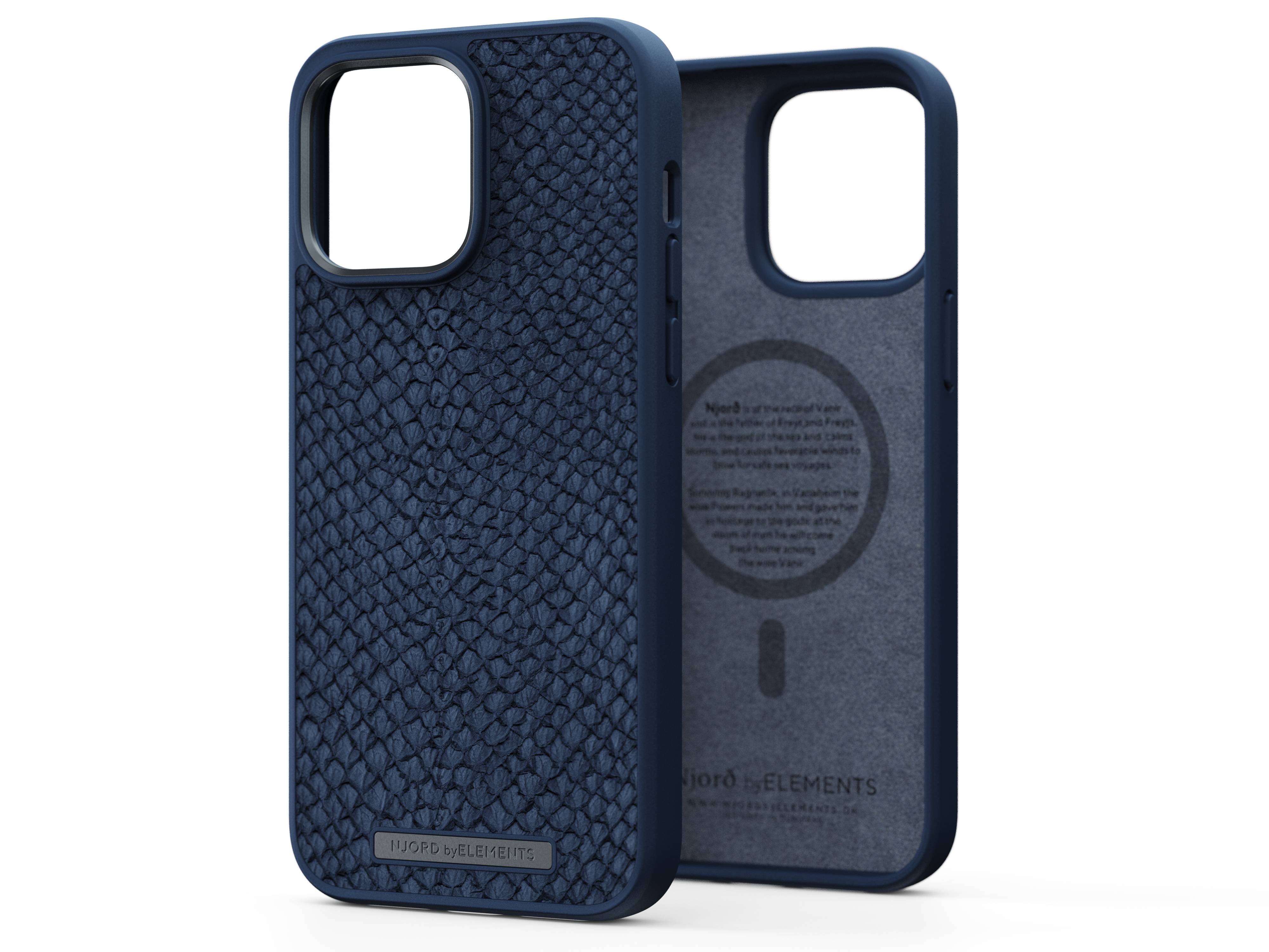 Rca Informatique - image du produit : NJORD SALMON LEATHER MAGSAFE CASE FOR IPHONE 14 PRO MAX BLUE