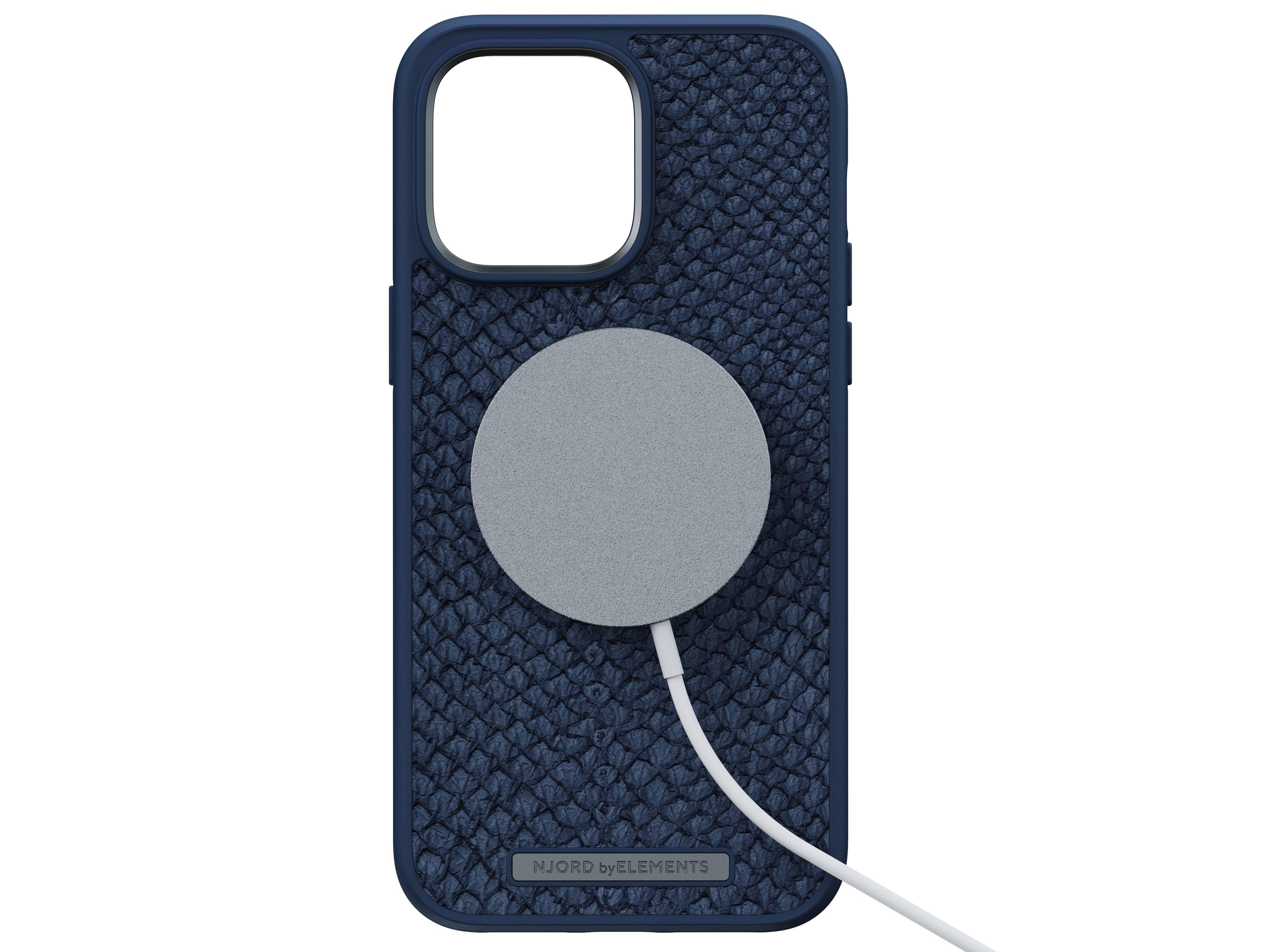 Rca Informatique - image du produit : NJORD SALMON LEATHER MAGSAFE CASE FOR IPHONE 14 PRO MAX BLUE