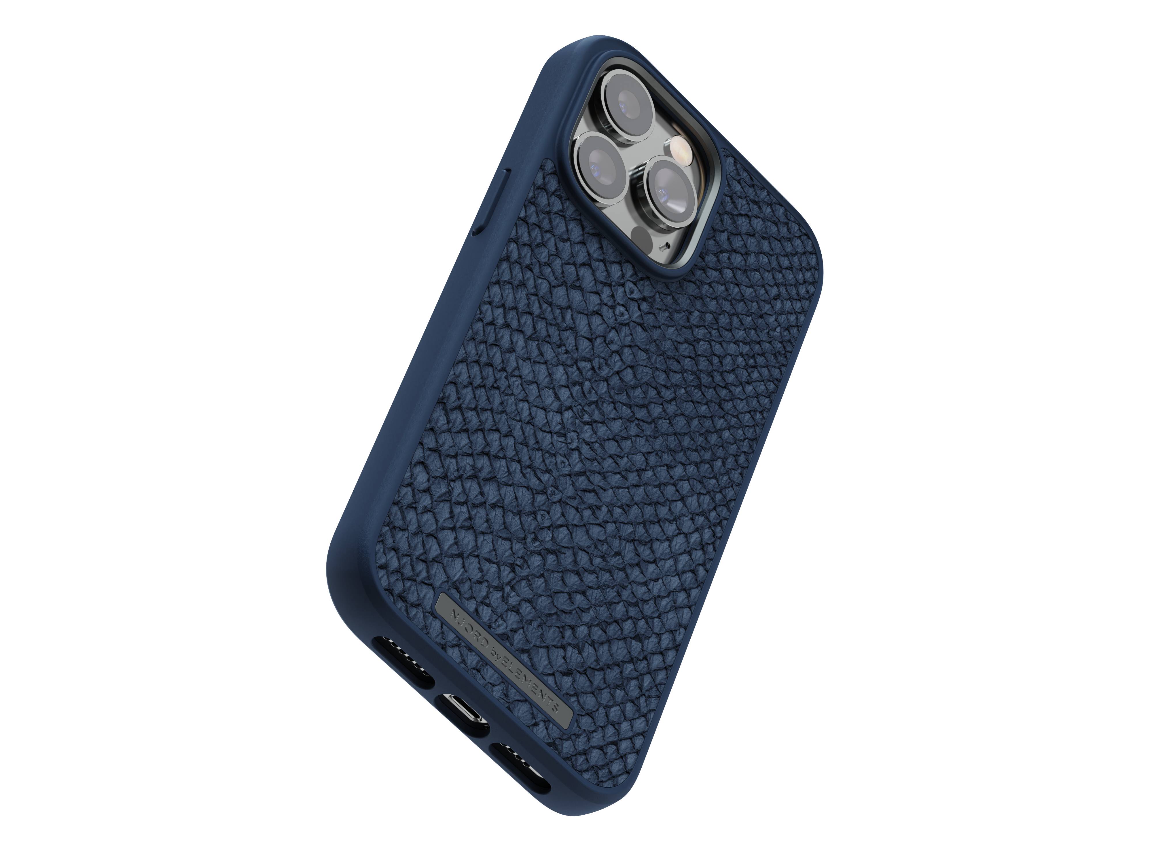 Rca Informatique - image du produit : NJORD SALMON LEATHER MAGSAFE CASE FOR IPHONE 14 PRO MAX BLUE