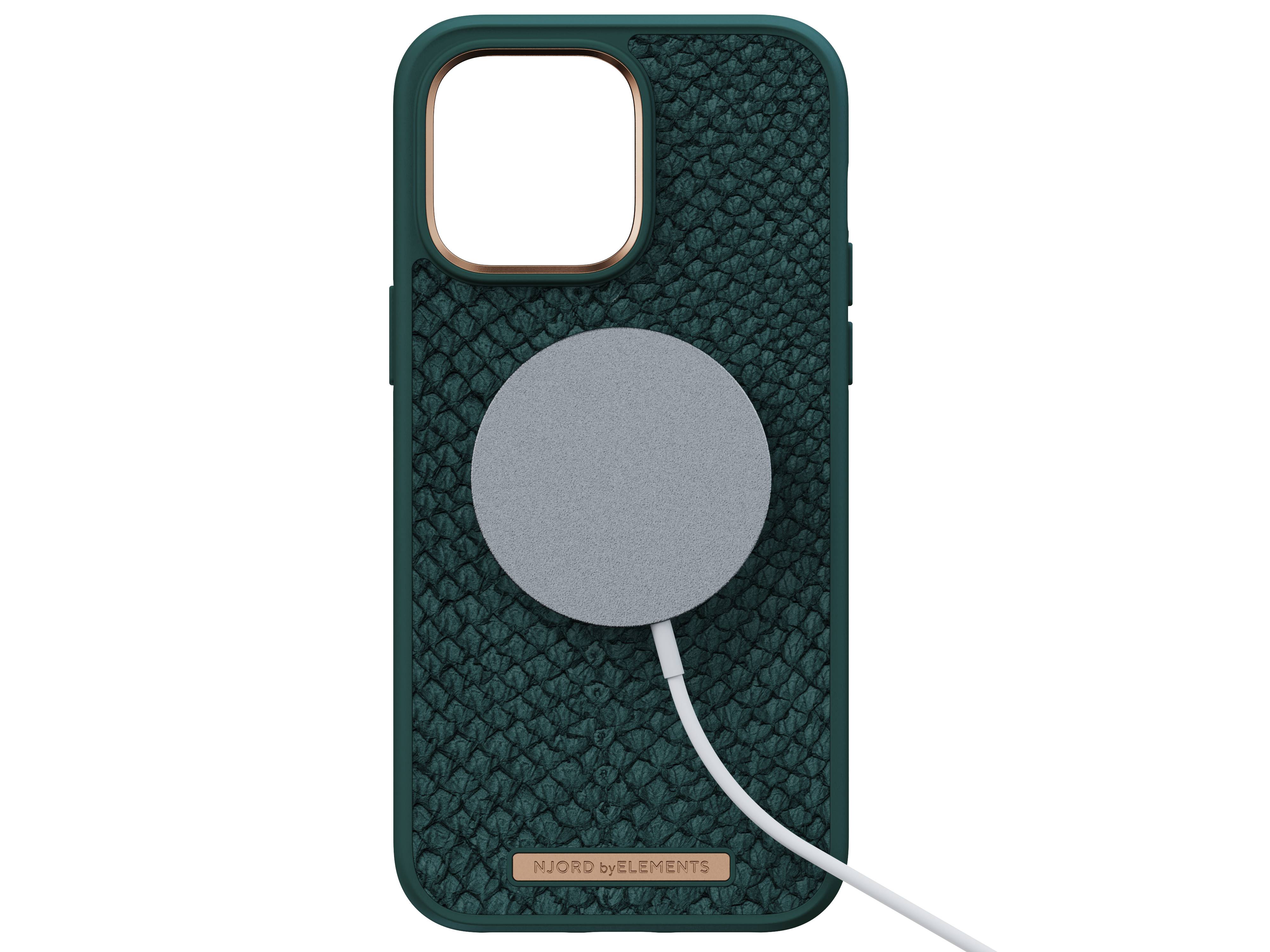 Rca Informatique - image du produit : NJORD SALMON LEATHER MAGSAFE CASE FOR IPHONE 14 PRO MAX GREEN