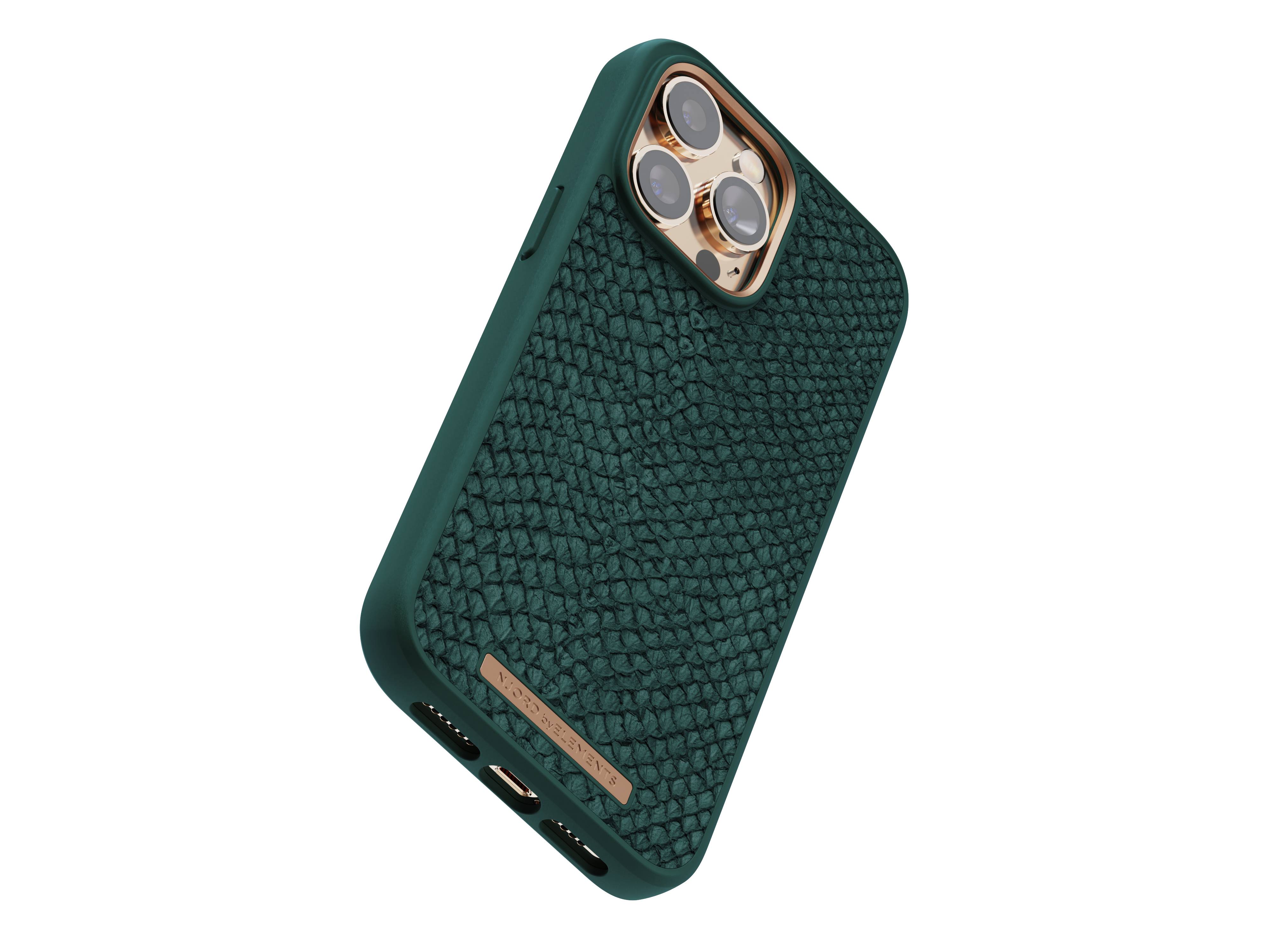 Rca Informatique - image du produit : NJORD SALMON LEATHER MAGSAFE CASE FOR IPHONE 14 PRO MAX GREEN