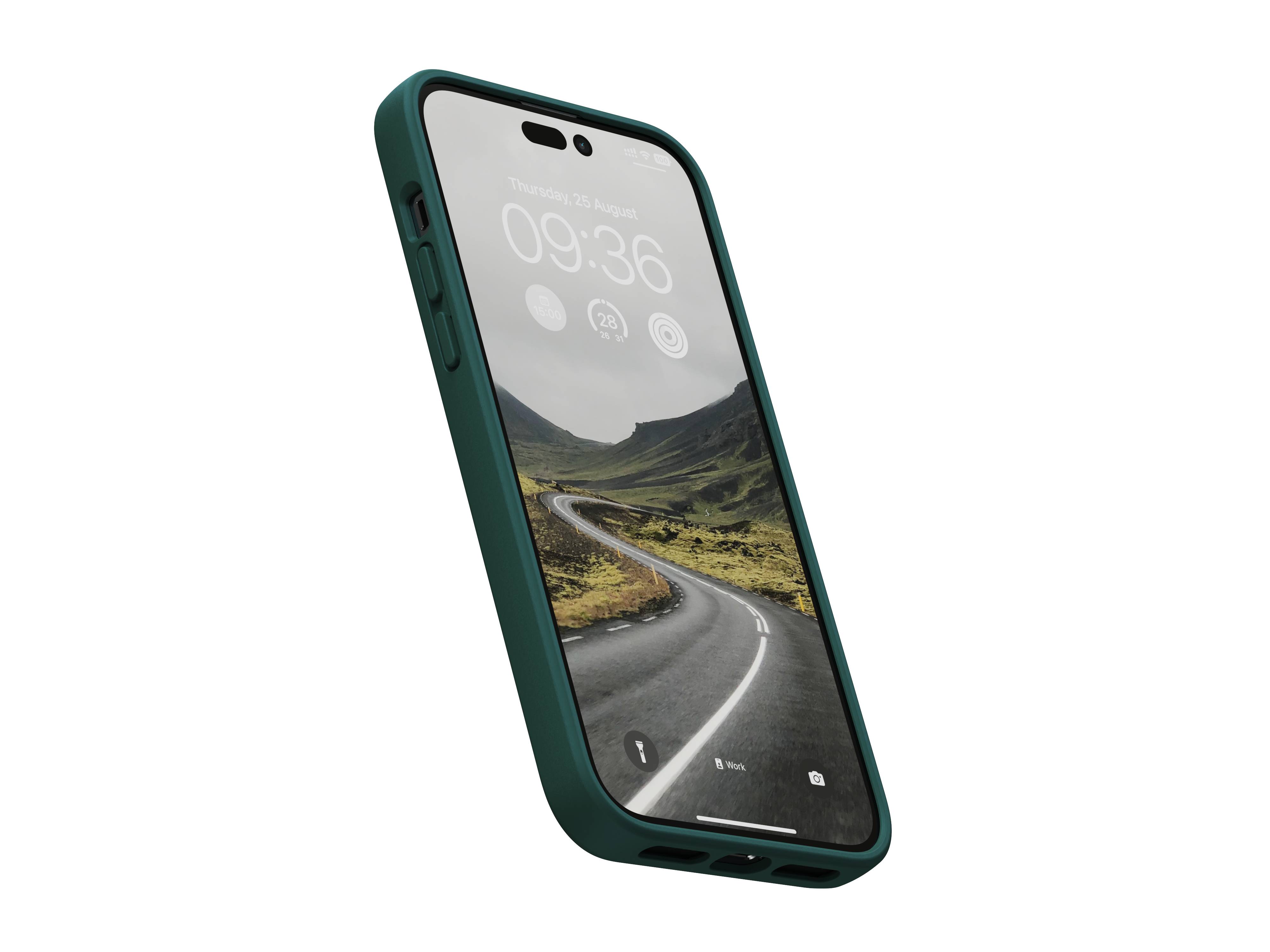 Rca Informatique - image du produit : NJORD SALMON LEATHER MAGSAFE CASE FOR IPHONE 14 PRO MAX GREEN