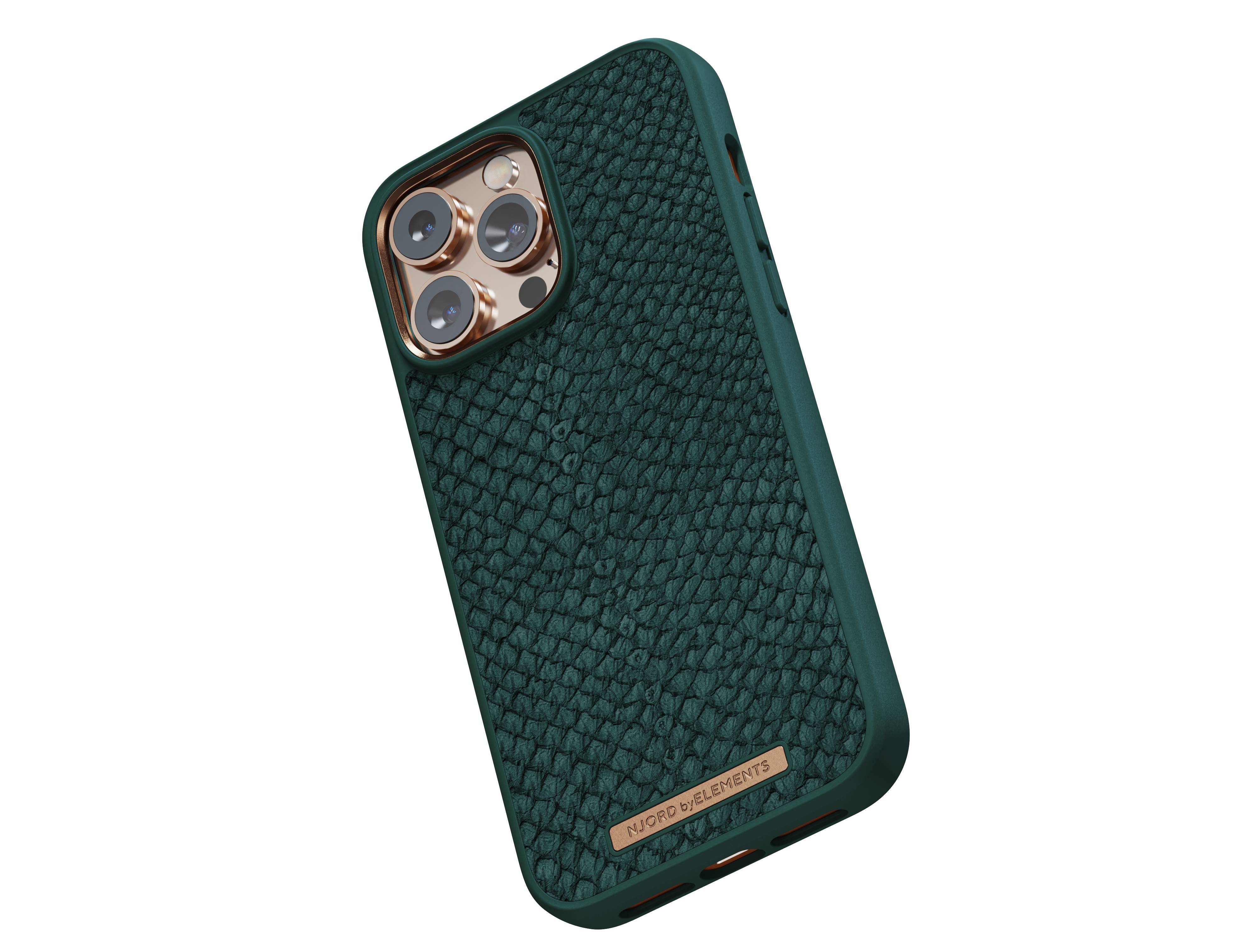 Rca Informatique - image du produit : NJORD SALMON LEATHER MAGSAFE CASE FOR IPHONE 14 PRO MAX GREEN