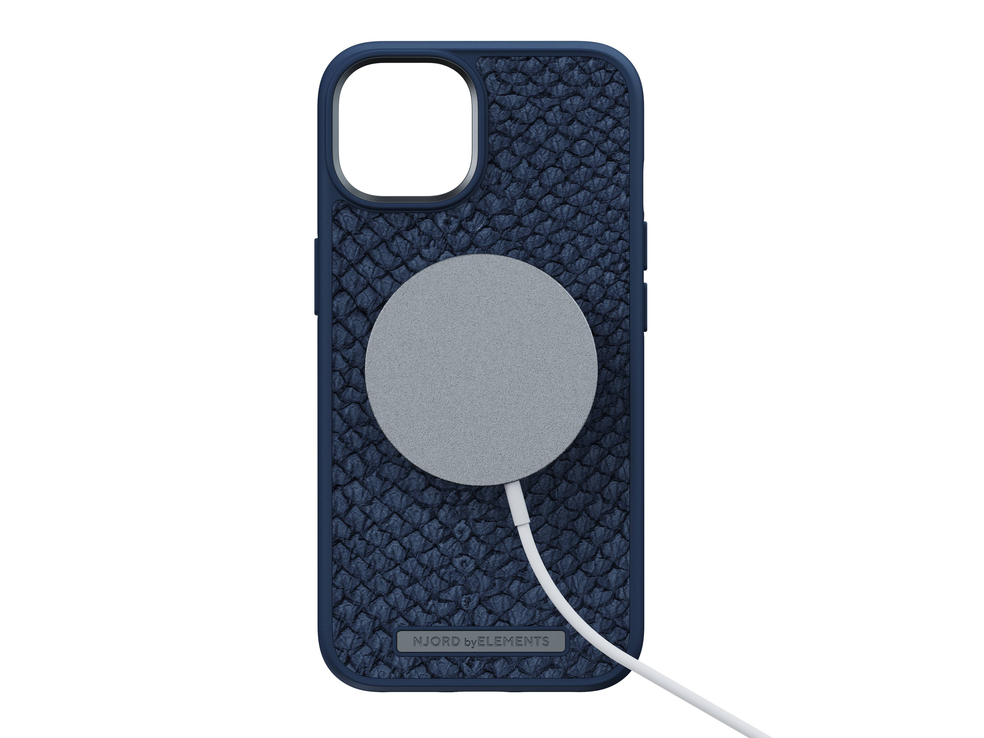 Rca Informatique - image du produit : NJORD SALMON LEATHER MAGSAFE CASE FOR IPHONE 14 BLUE