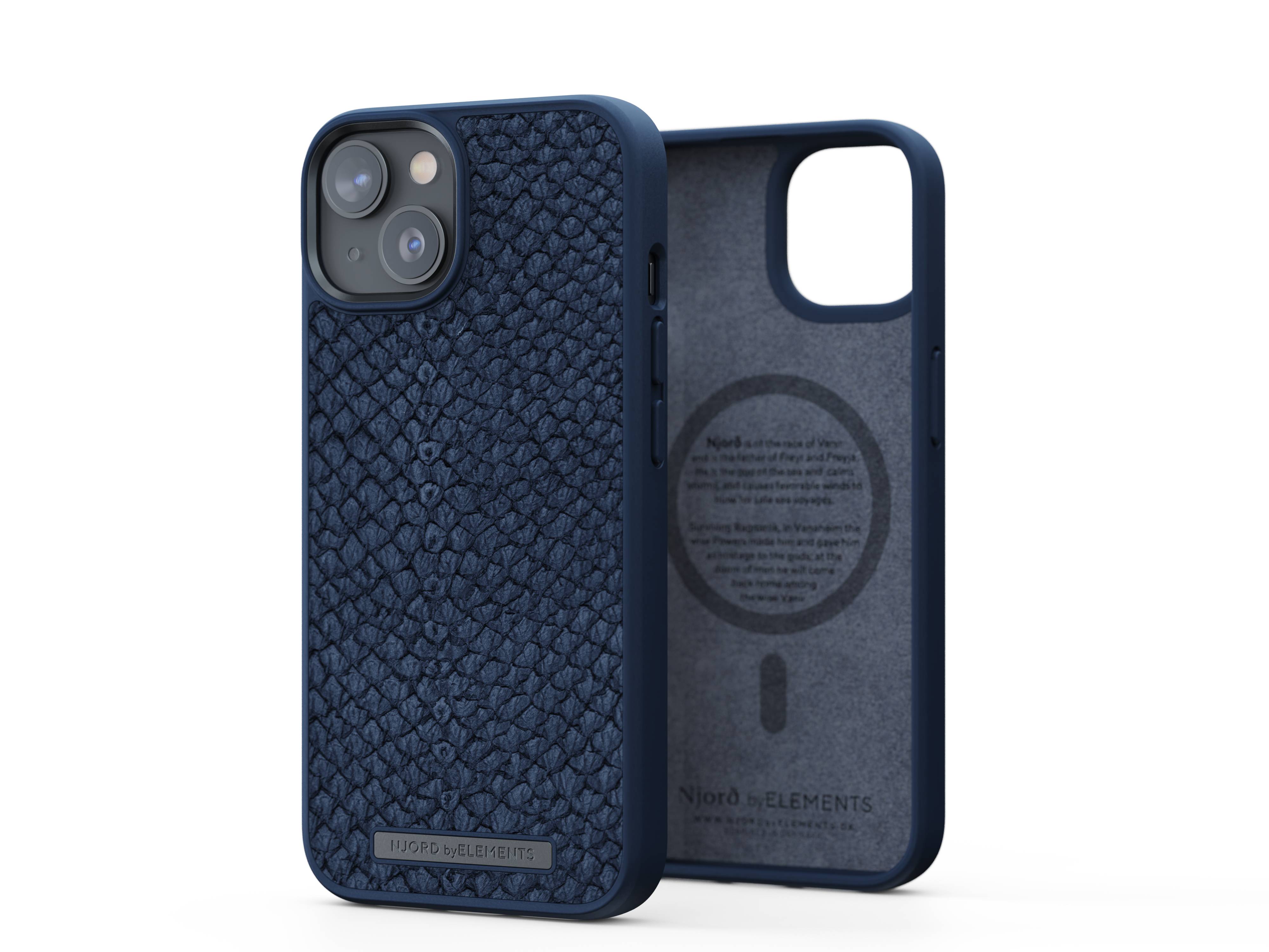 Rca Informatique - image du produit : NJORD SALMON LEATHER MAGSAFE CASE FOR IPHONE 14 BLUE