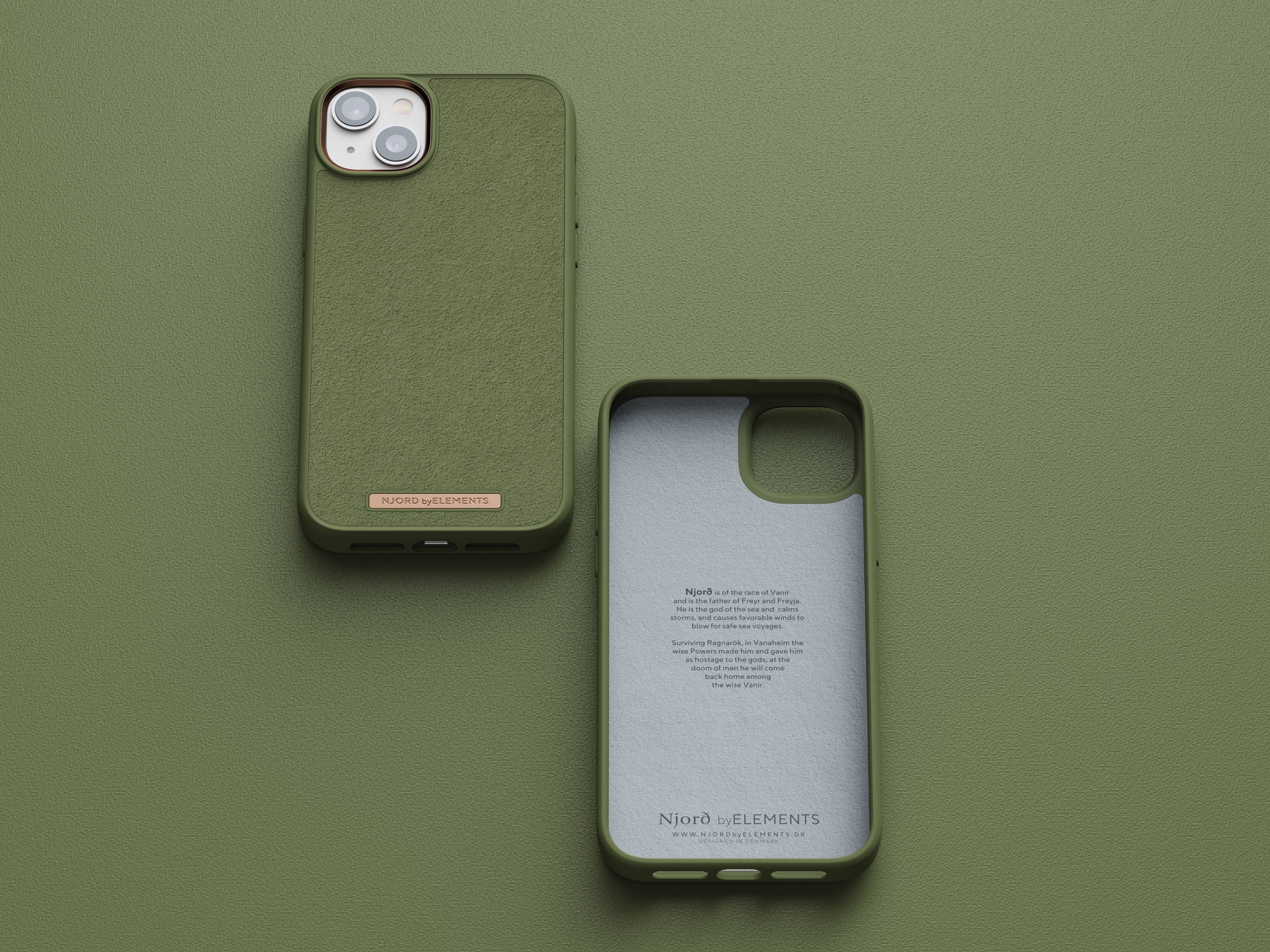 Rca Informatique - image du produit : IPHONE 14 PLUS CASE NJORD SUEDE GREEN