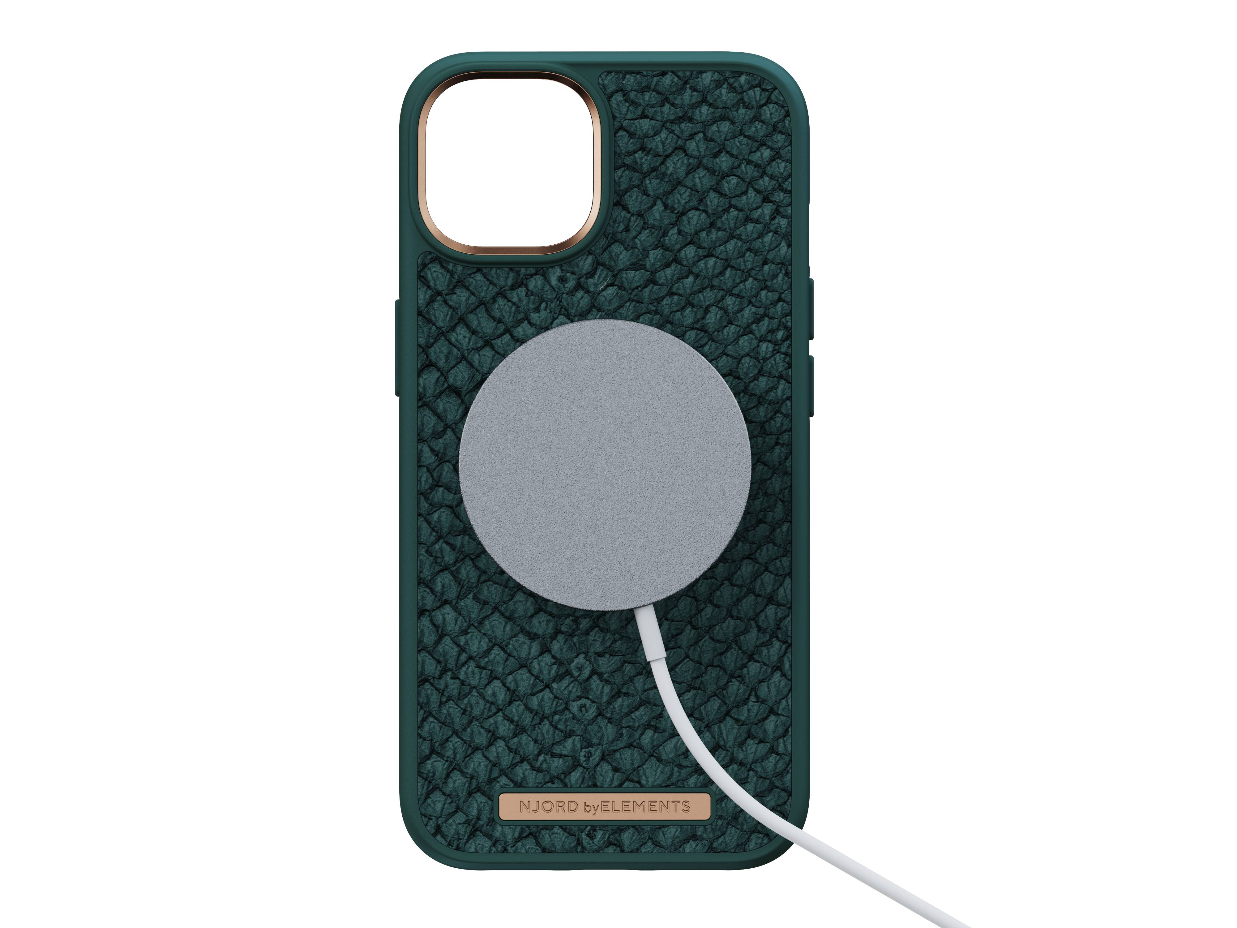 Rca Informatique - image du produit : NJORD SALMON LEATHER MAGSAFE CASE FOR IPHONE 14 GREEN