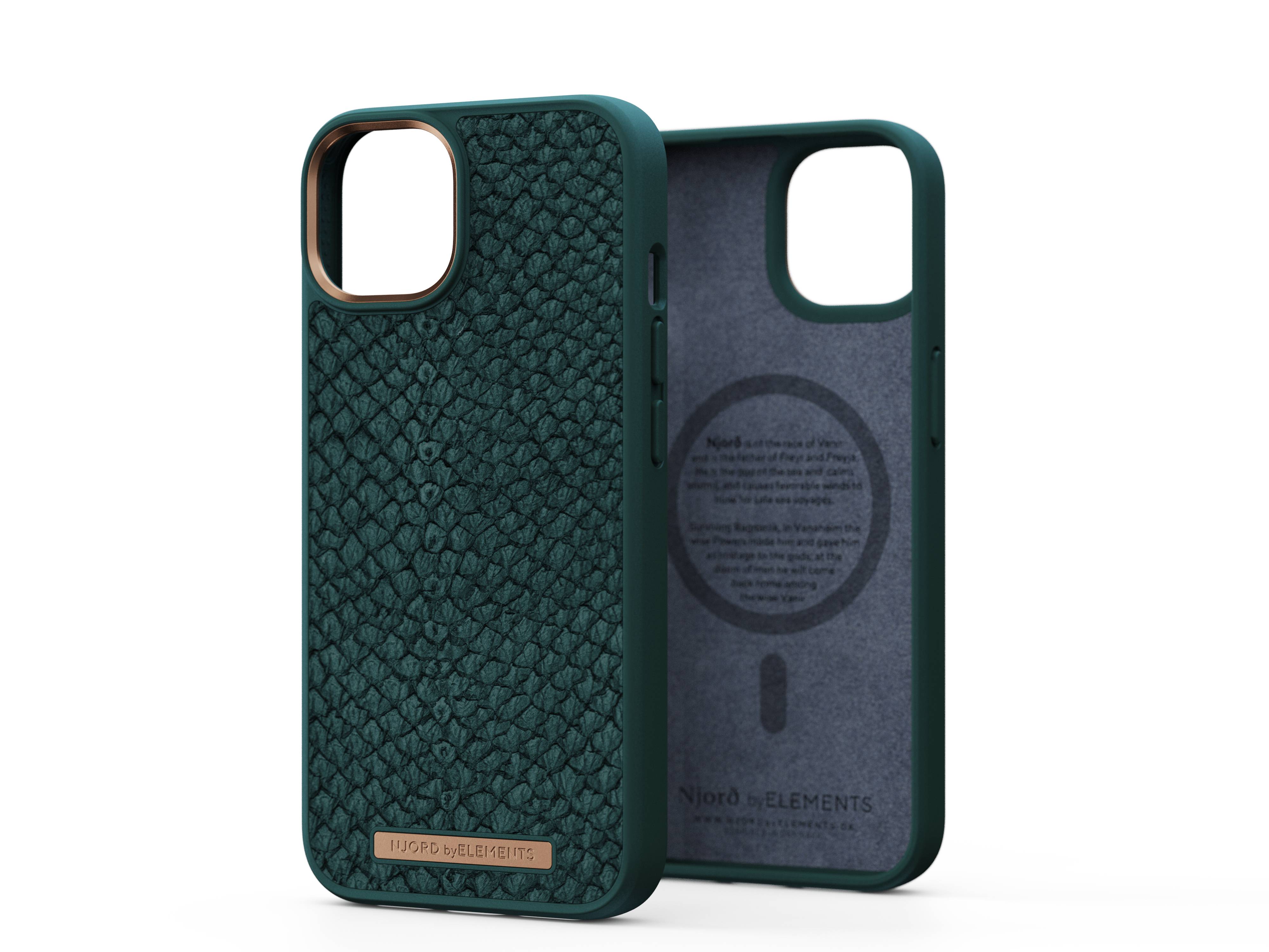 Rca Informatique - Image du produit : NJORD SALMON LEATHER MAGSAFE CASE FOR IPHONE 14 GREEN