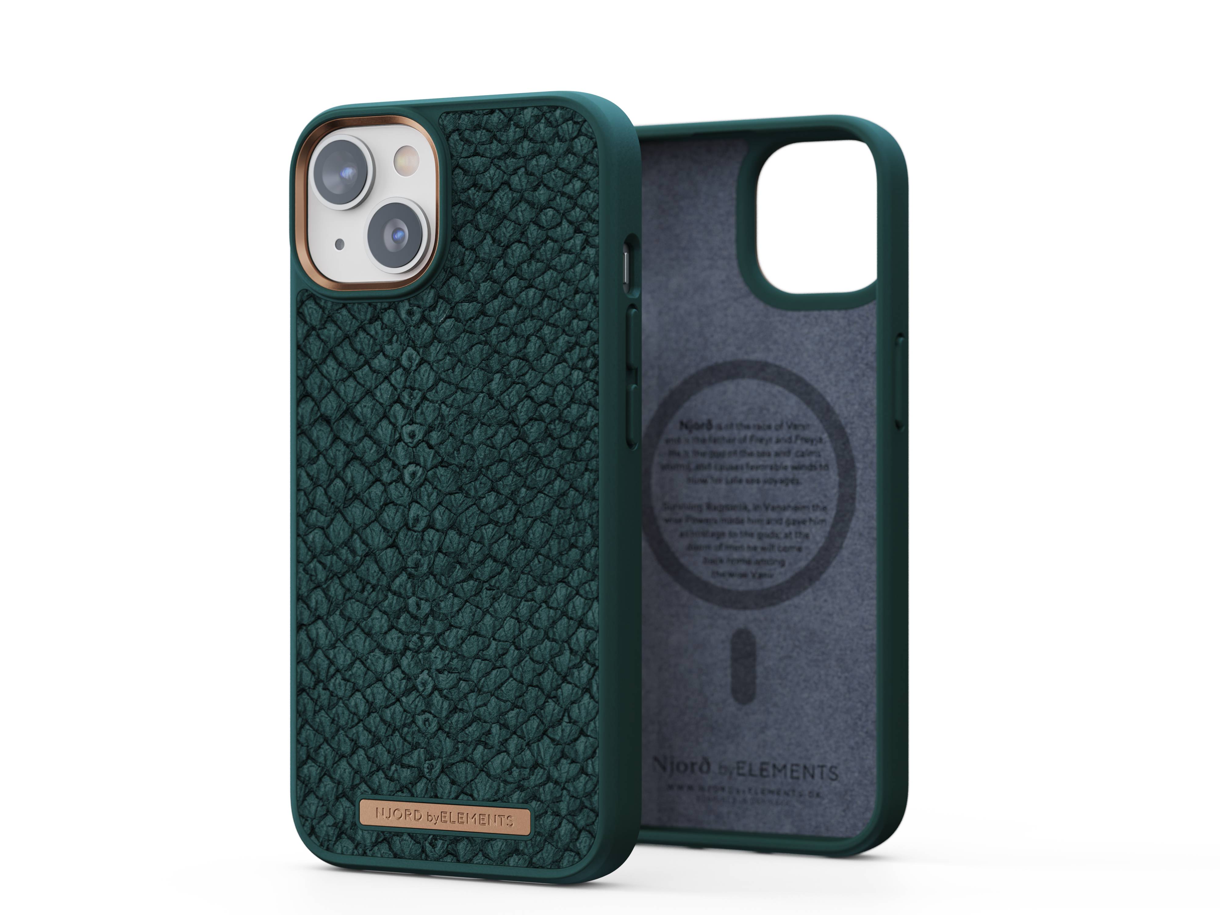 Rca Informatique - image du produit : NJORD SALMON LEATHER MAGSAFE CASE FOR IPHONE 14 GREEN