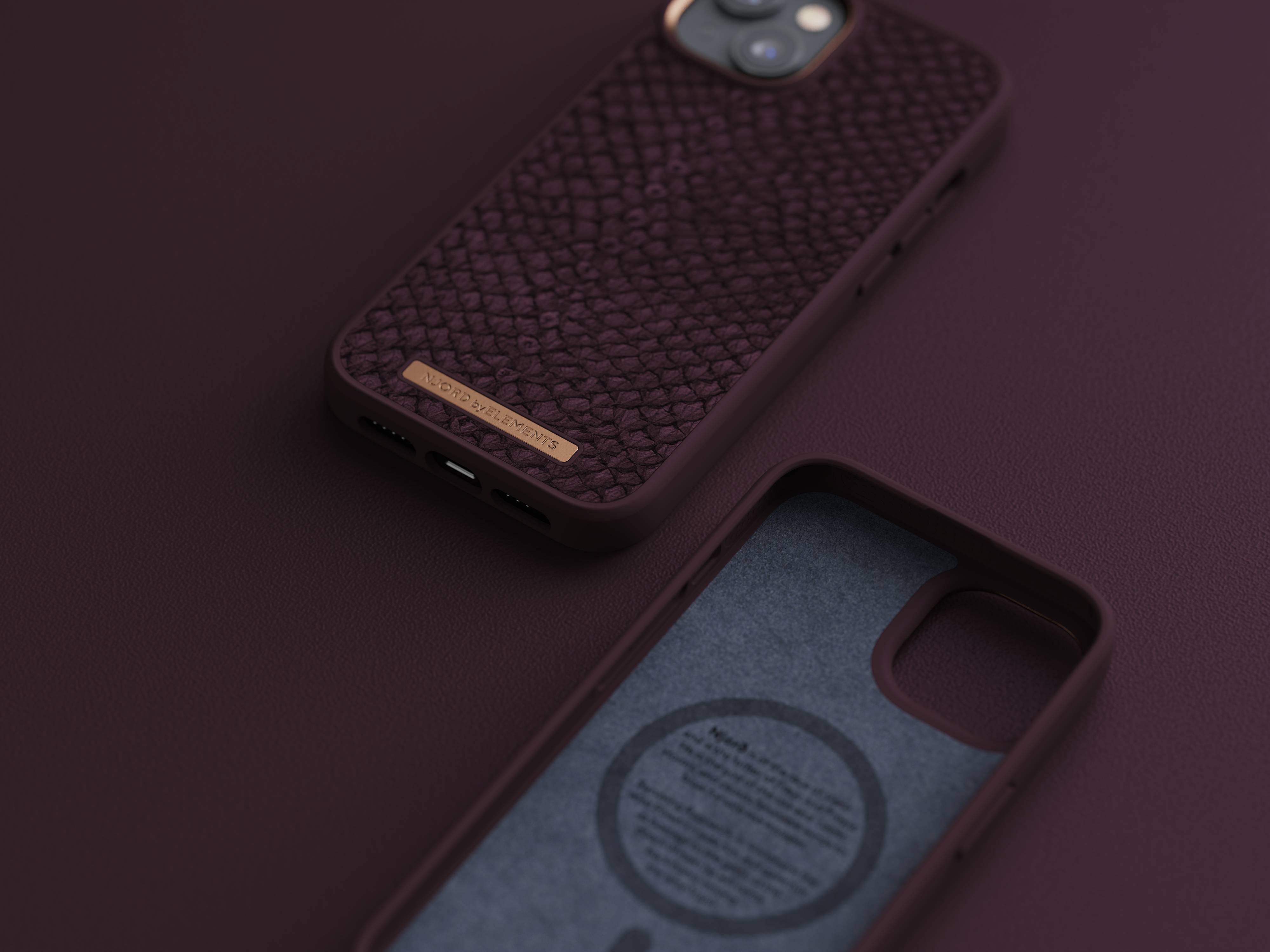 Rca Informatique - image du produit : IPHONE 14 PLUS CASE NJORD - SALMON LEATHER PURPLE