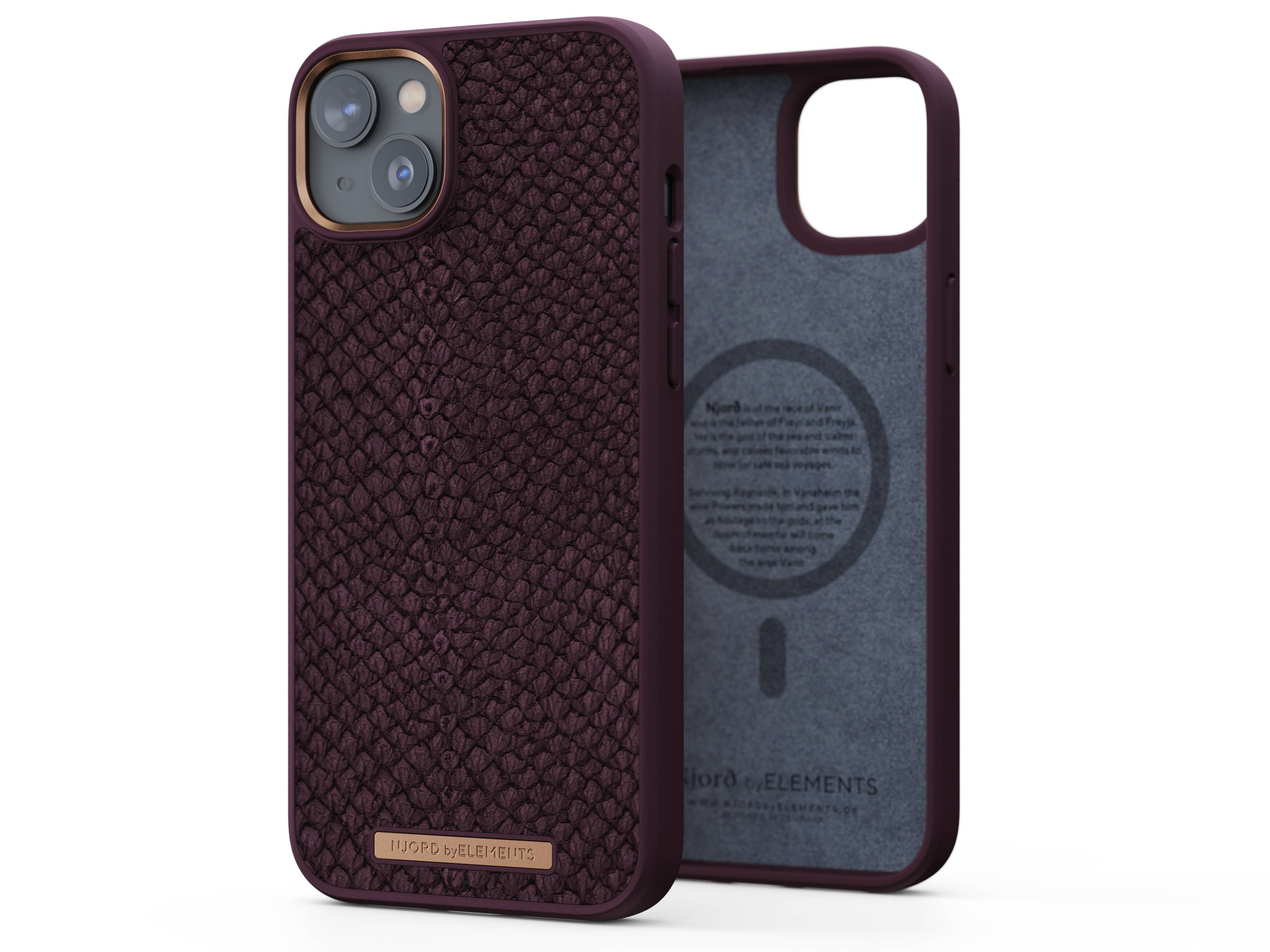 Rca Informatique - image du produit : IPHONE 14 PLUS CASE NJORD - SALMON LEATHER BLUE