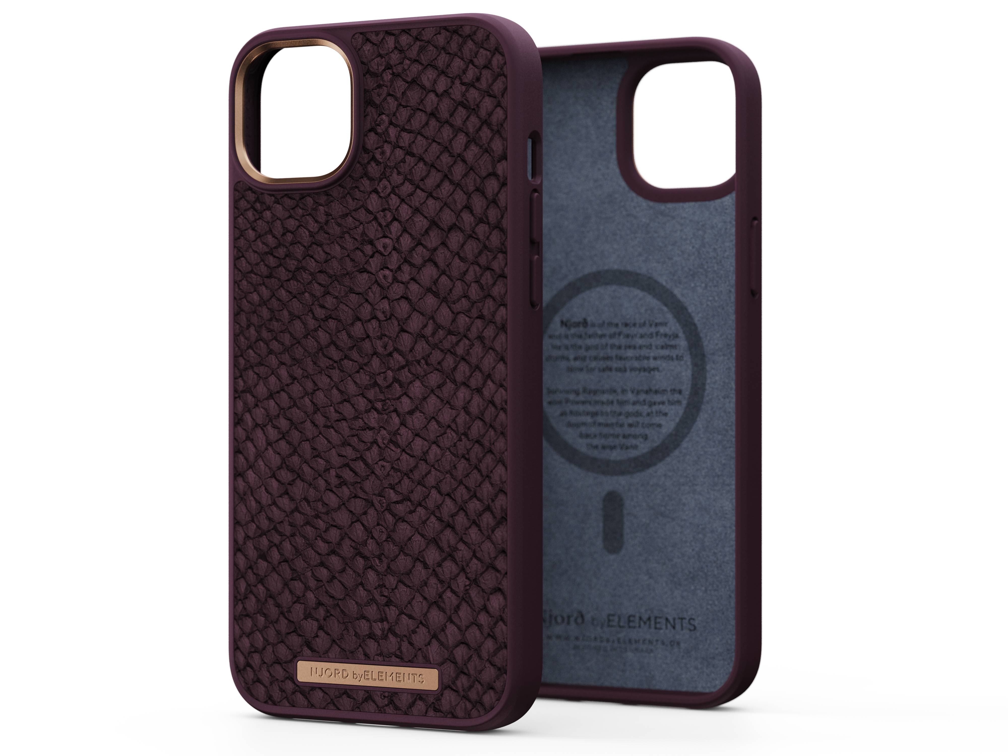 Rca Informatique - image du produit : IPHONE 14 PLUS CASE NJORD - SALMON LEATHER BLUE