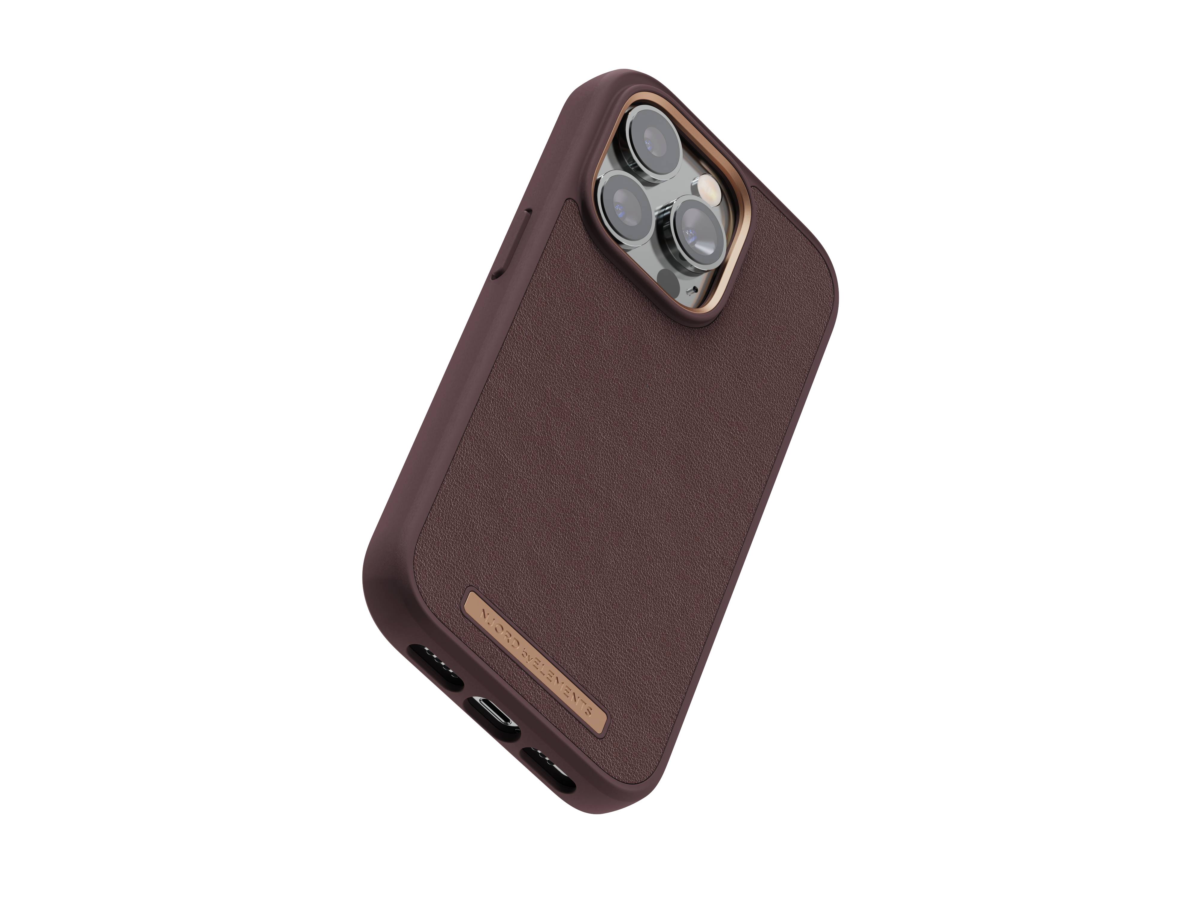 Rca Informatique - image du produit : NJORD GENUINE LEATHER CASE IPHONE 14 PRO BROWN